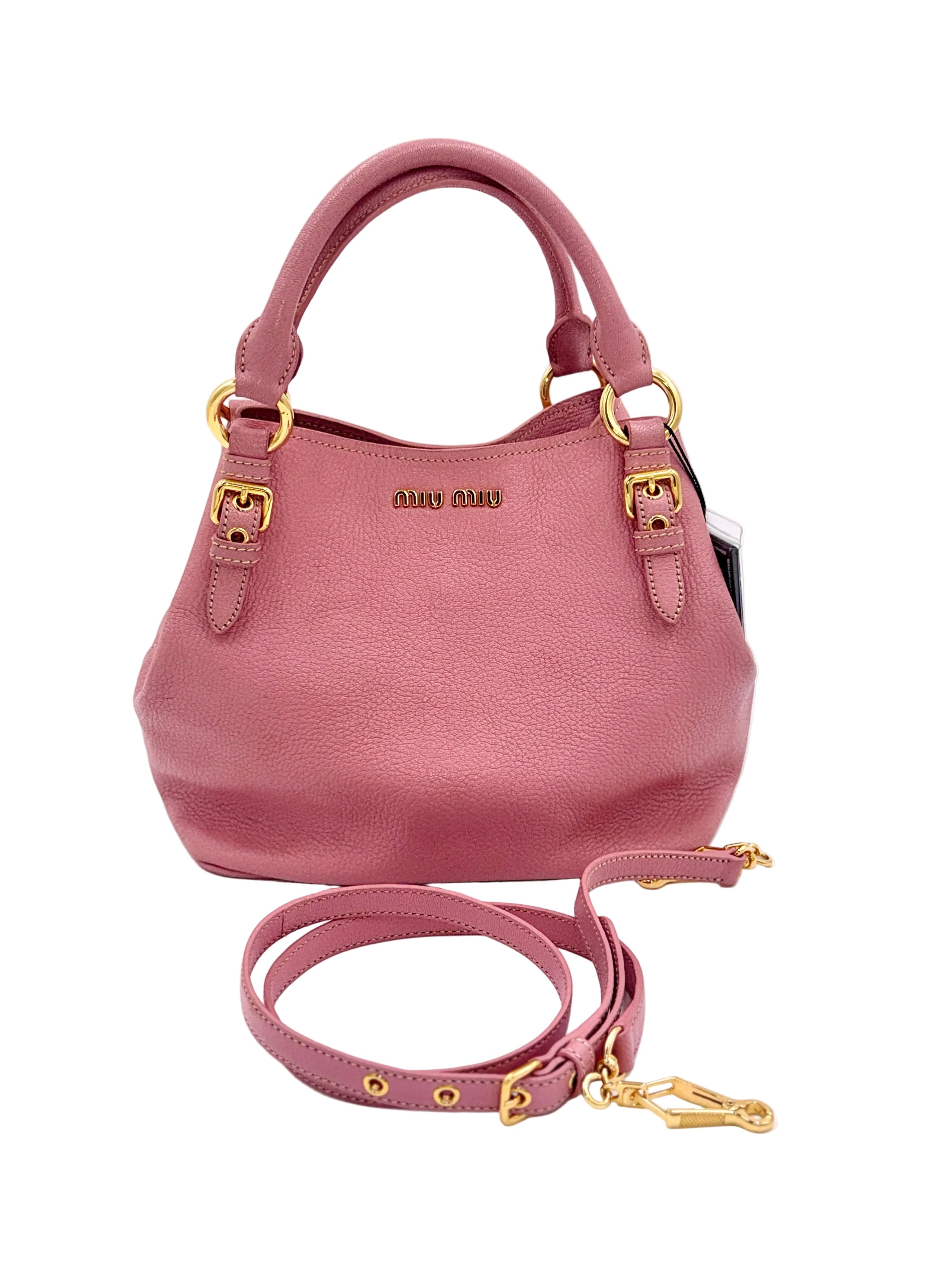 Pre-Owned Miu Miu Rose Pink Convertible Madras Bag - Authenticated