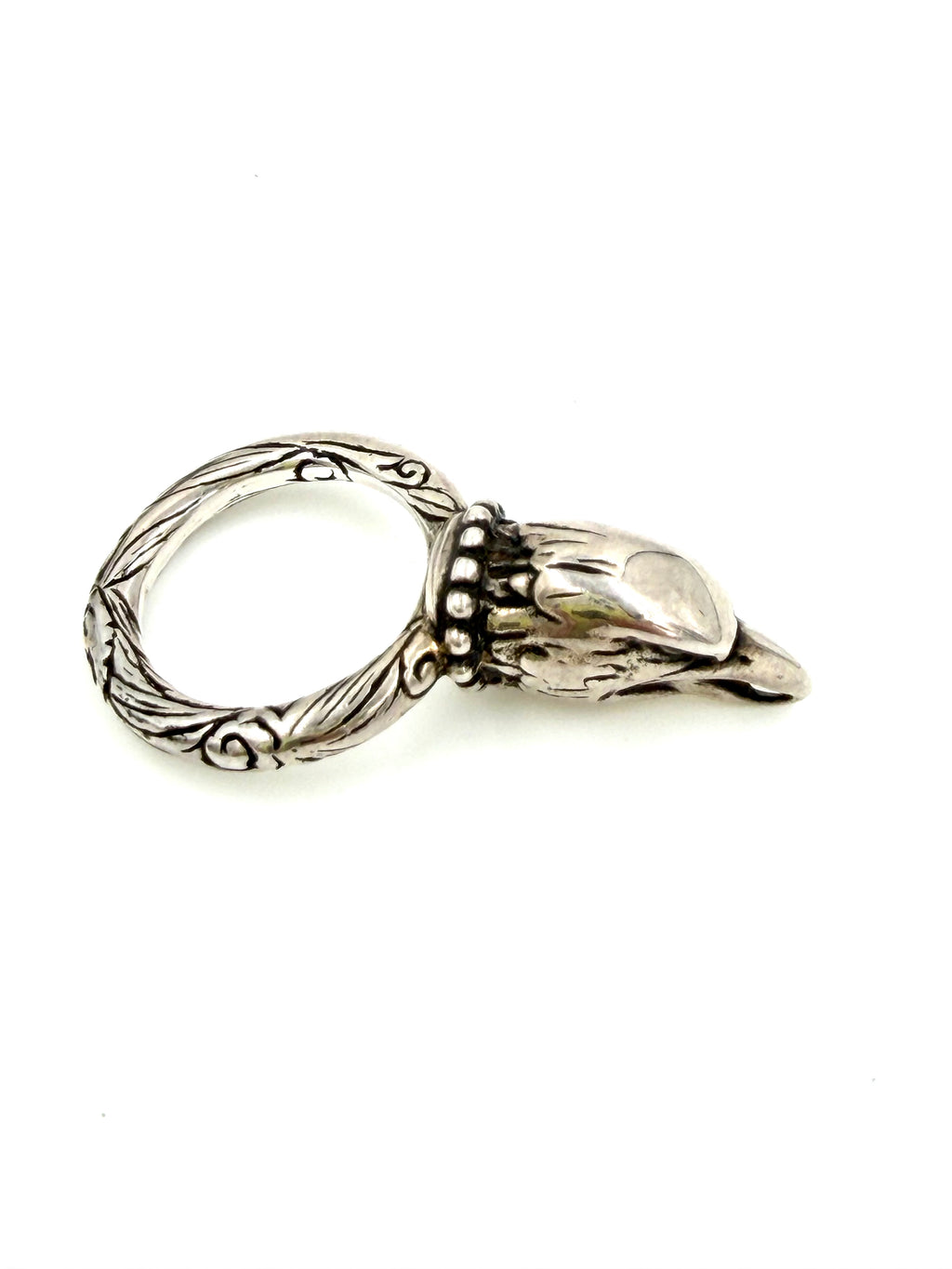 Pre-owned Gucci Anger Forest Eagle Head Ring Sterling Silver - Authenticated