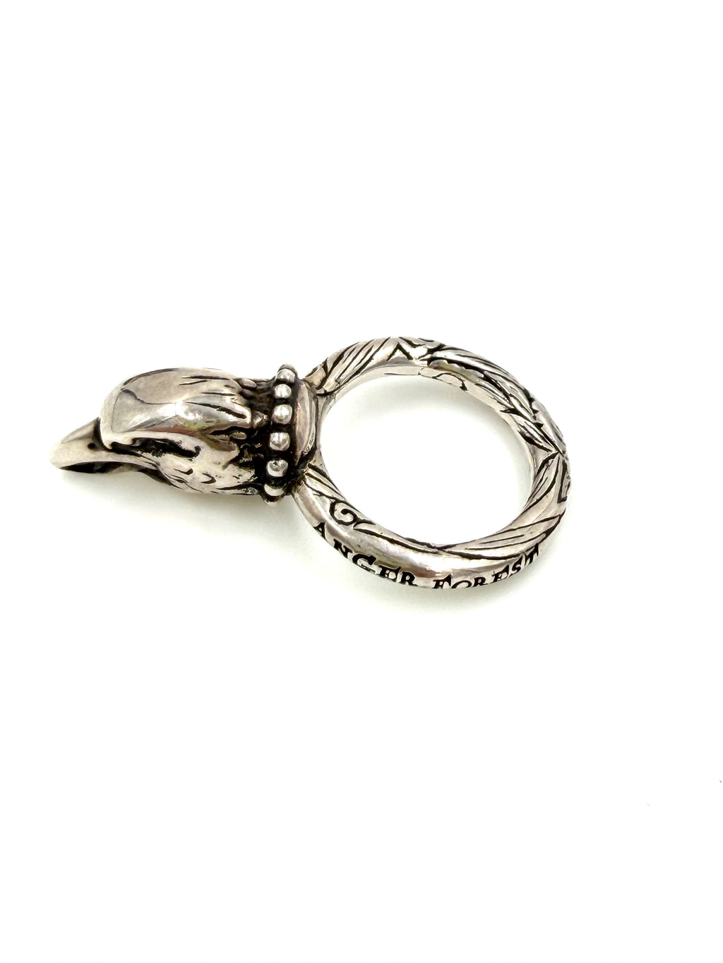 Pre-owned Gucci Anger Forest Eagle Head Ring Sterling Silver - Authenticated