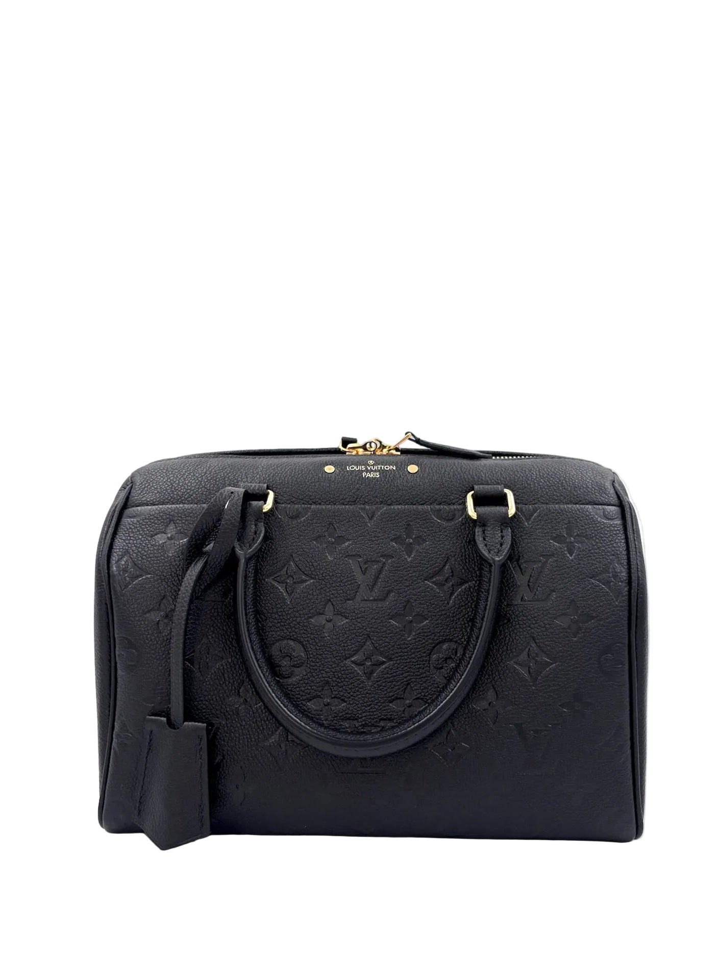 Pre-owned Louis Vuitton Speedy Bandoulière 25 Black Monogram Empreinte Leather - Authenticated
