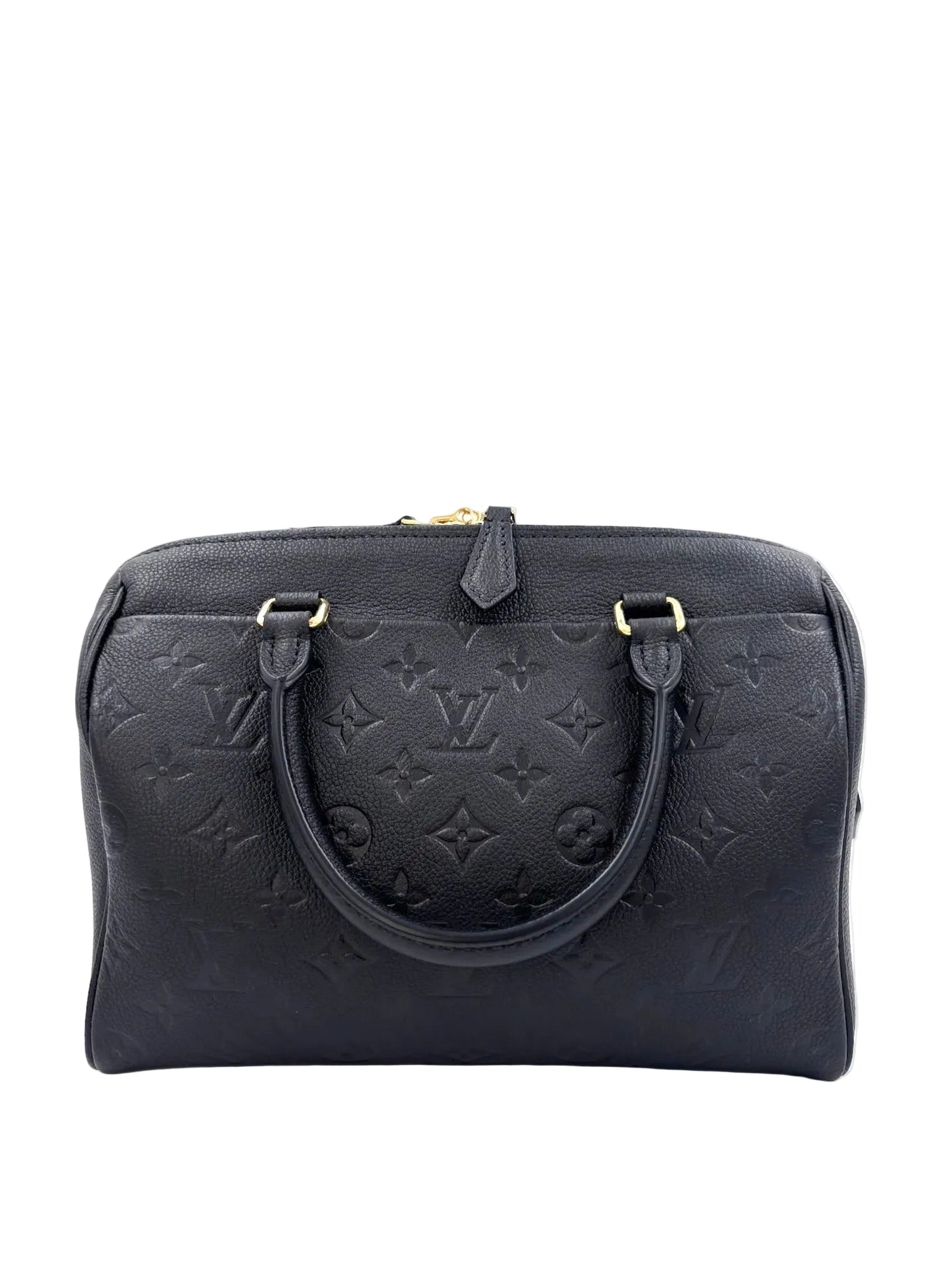Pre-owned Louis Vuitton Speedy Bandoulière 25 Black Monogram Empreinte Leather - Authenticated