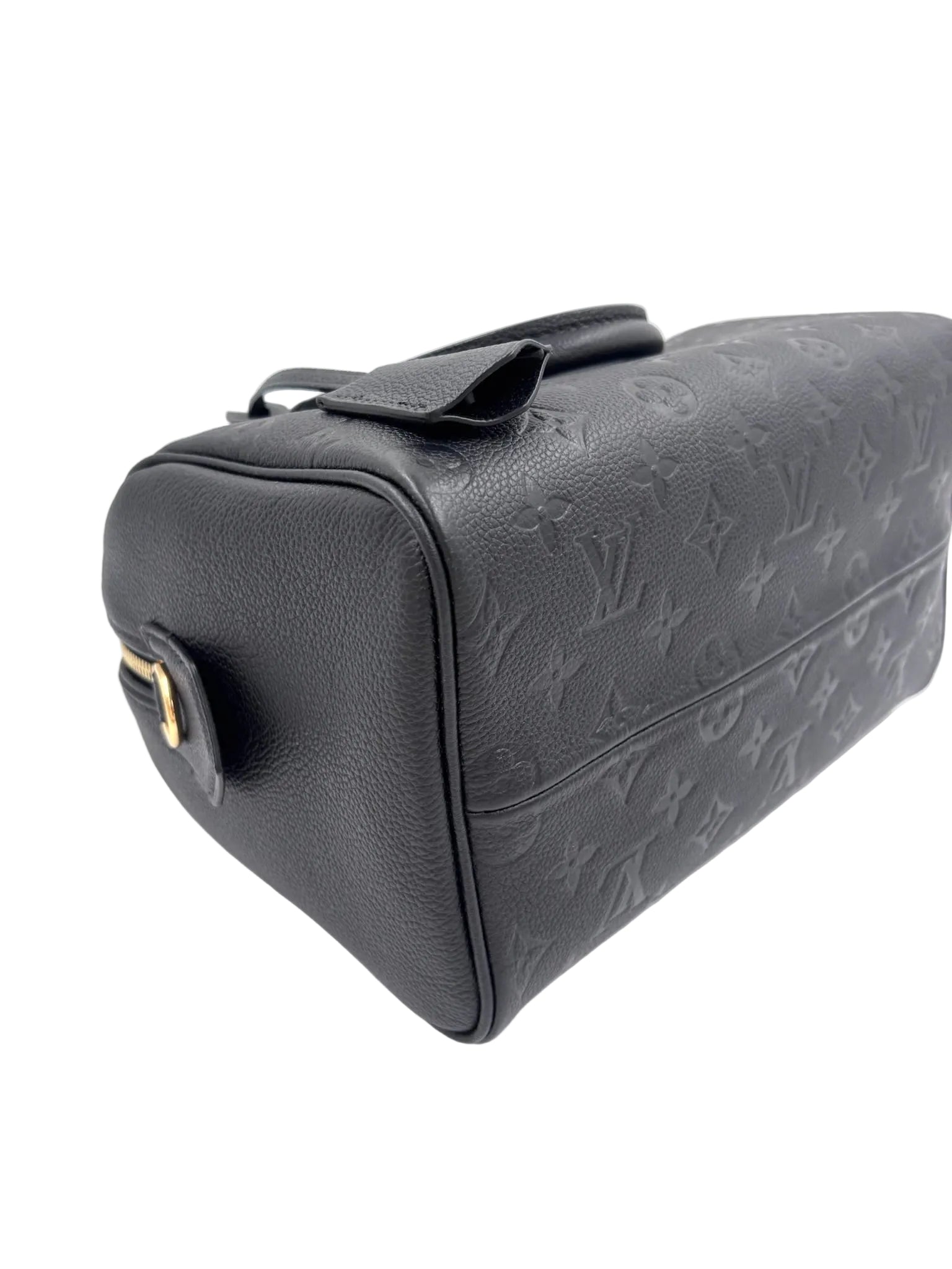 Pre-owned Louis Vuitton Speedy Bandoulière 25 Black Monogram Empreinte Leather - Authenticated
