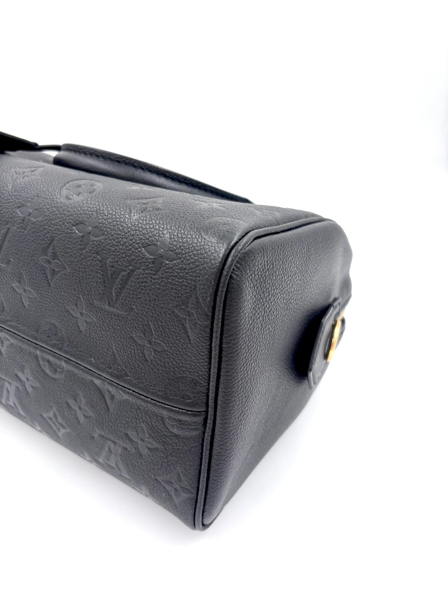 Pre-owned Louis Vuitton Speedy Bandoulière 25 Black Monogram Empreinte Leather - Authenticated