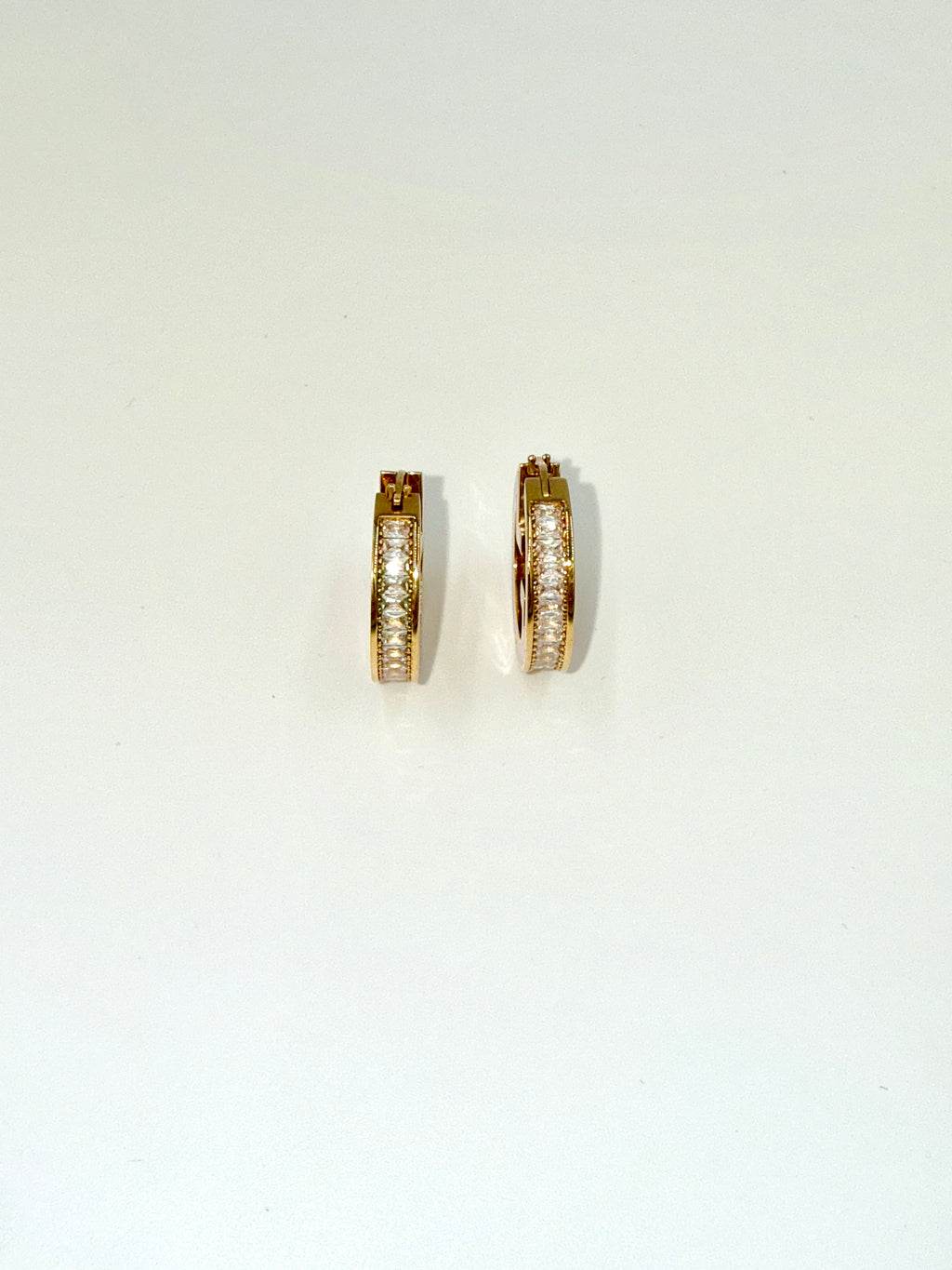 Pre-Owned Gucci GG Enamel and Gold Crystal Hoop Earrings - Authenticated