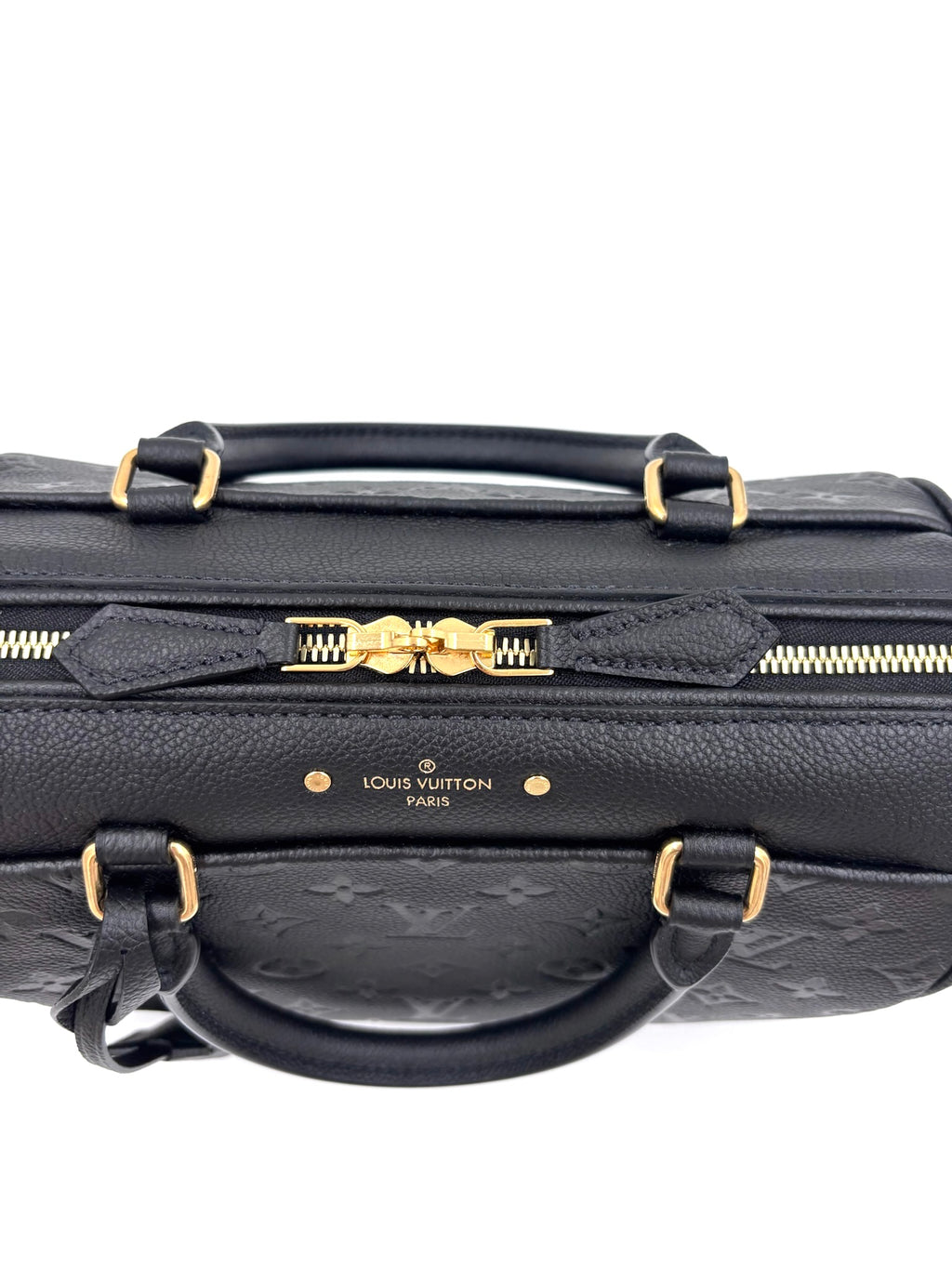 Pre-owned Louis Vuitton Speedy Bandoulière 25 Black Monogram Empreinte Leather - Authenticated