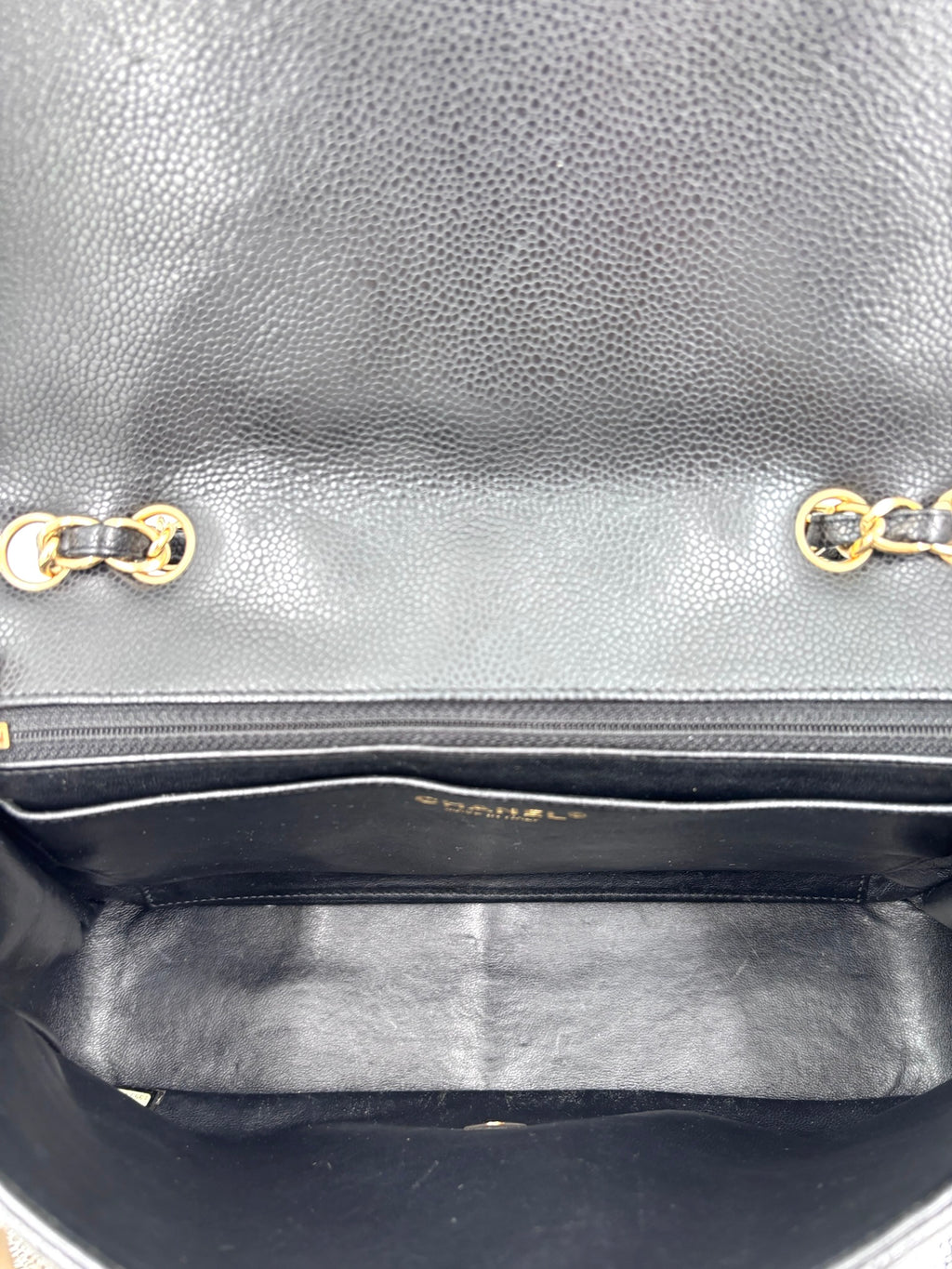 Pre-owned Chanel Black Caviar Single Flap Jumbo 24k Gold Plated Hardware - Authenticated