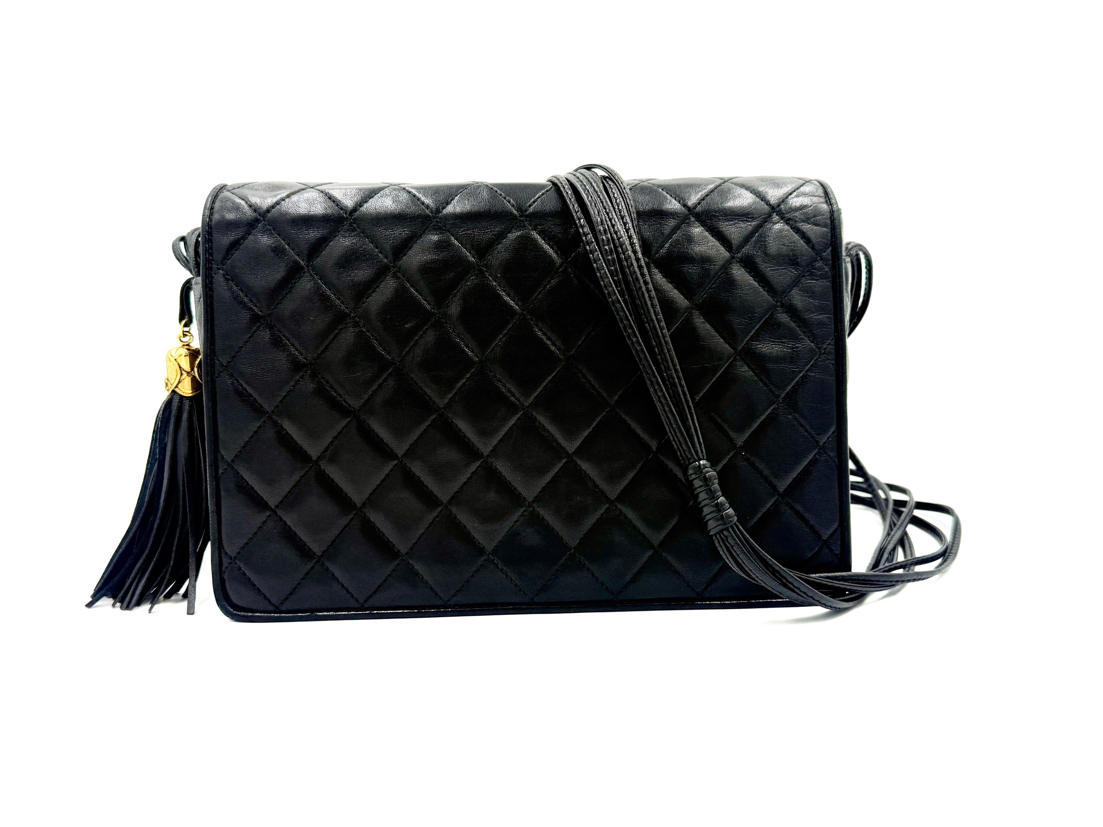 Pre-Owned Chanel Vintage Lambskin Flap with Tassel Multi Cord Strap - Authenticated