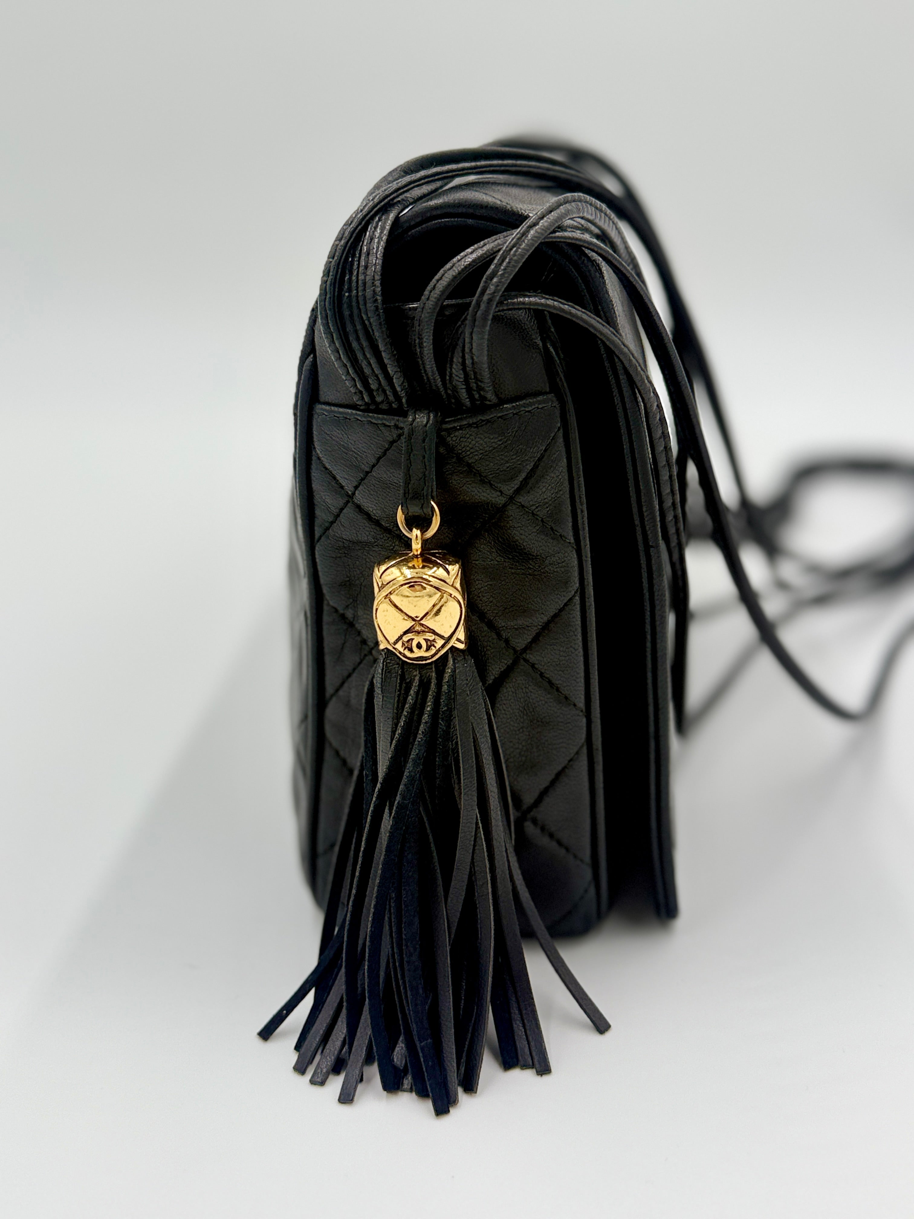 Pre-Owned Chanel Vintage Lambskin Flap with Tassel Multi Cord Strap - Authenticated