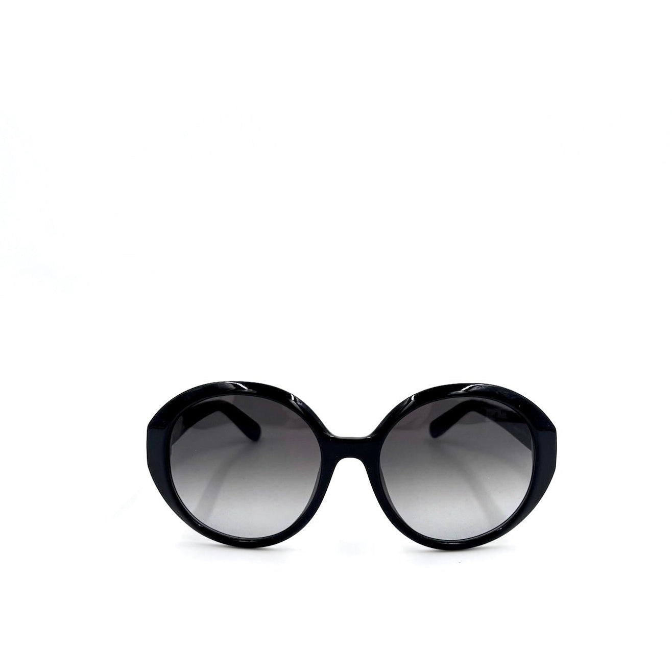 Ferragamo Large Round Black Sunglasses