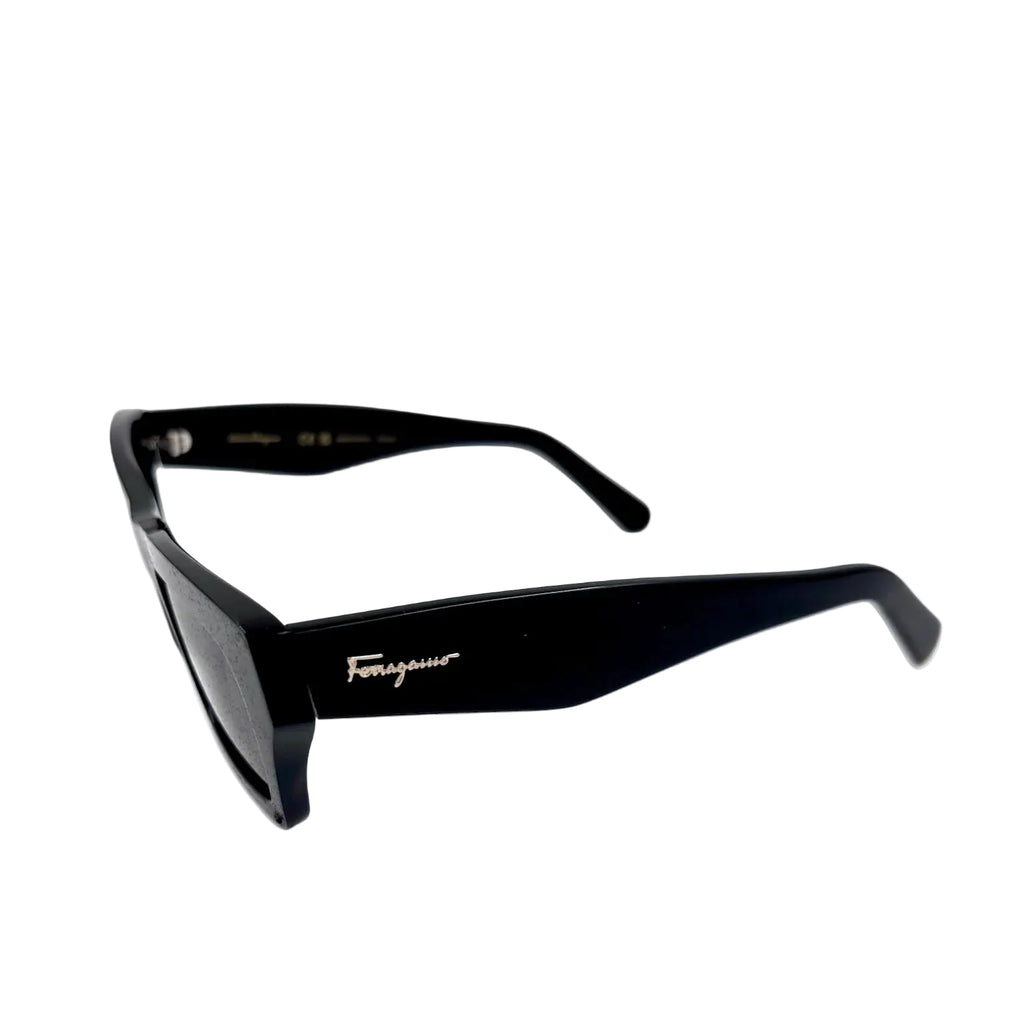 Ferragamo Large Black Rectangle Sunglasses