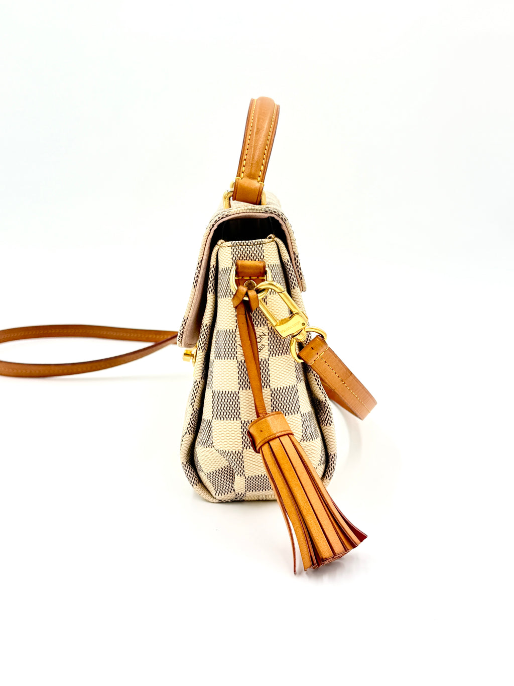 Pre-Owned Louis Vuitton Croisette Damier Azur Canvas Top Handle Bag with Crossbody Strap - Authenticated