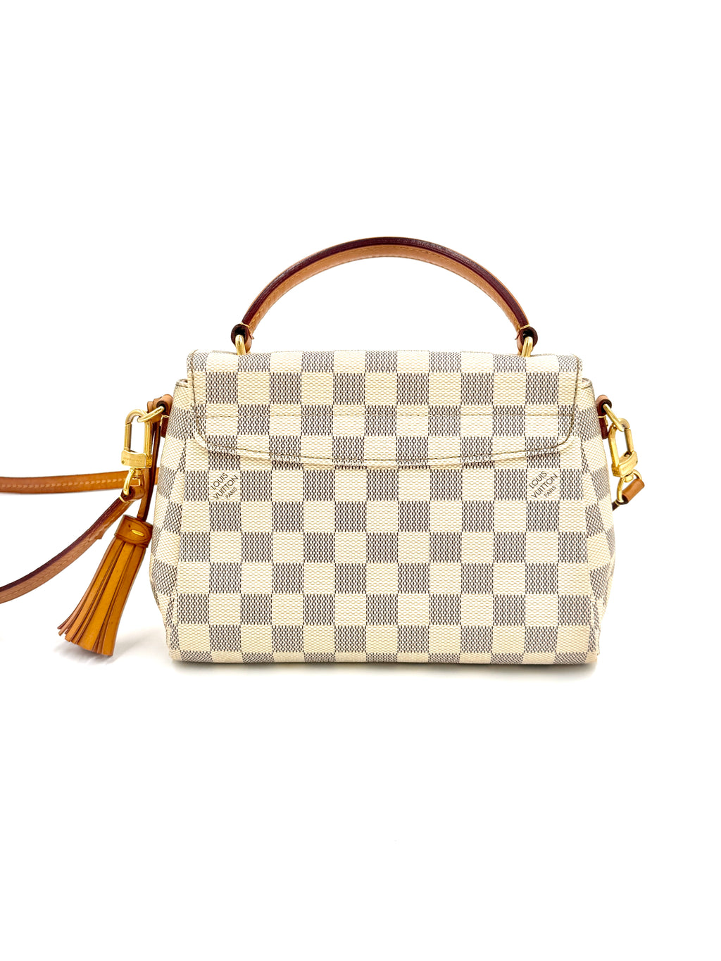 Pre-Owned Louis Vuitton Croisette Damier Azur Canvas Top Handle Bag with Crossbody Strap - Authenticated