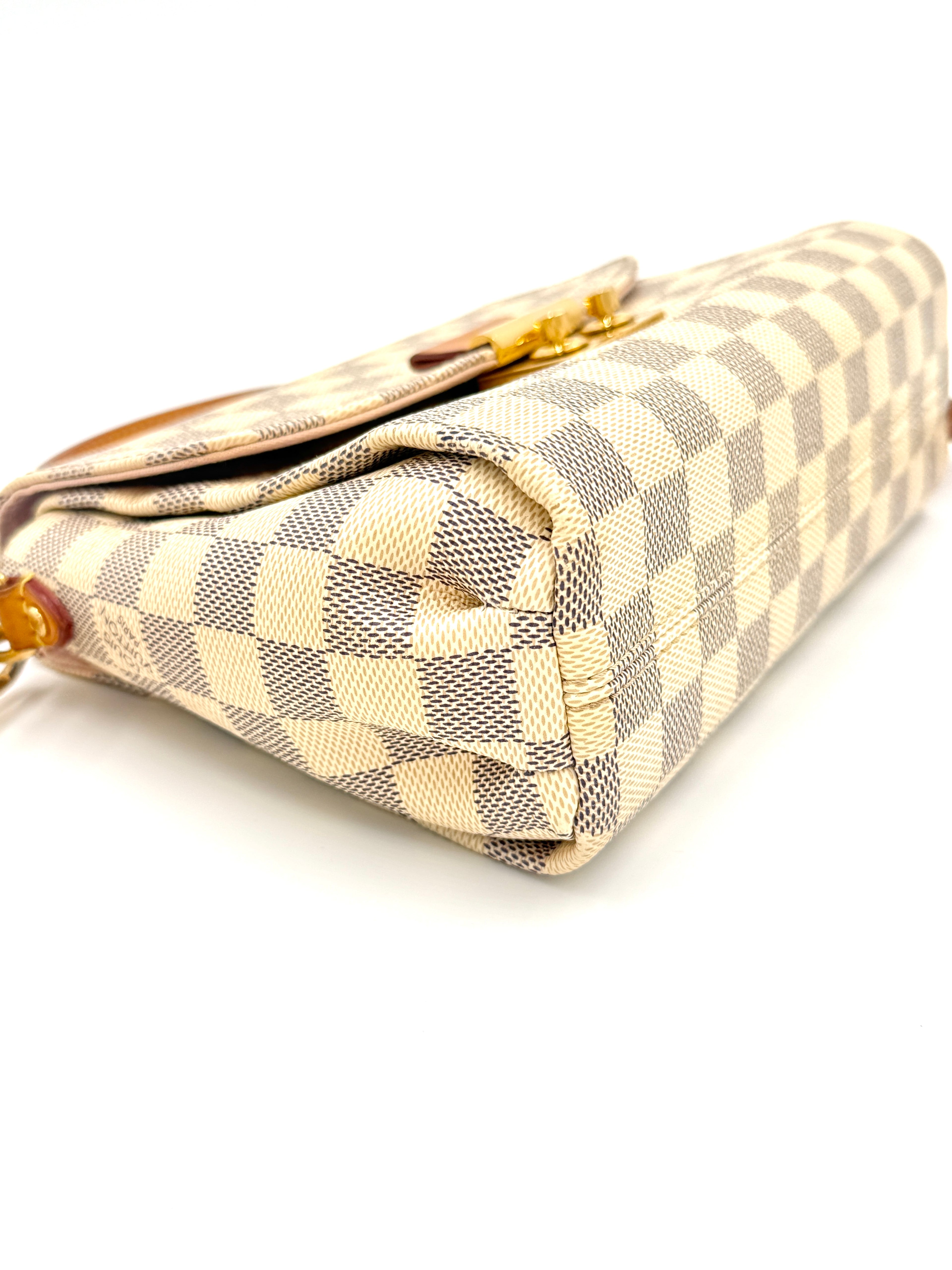 Pre-Owned Louis Vuitton Croisette Damier Azur Canvas Top Handle Bag with Crossbody Strap - Authenticated