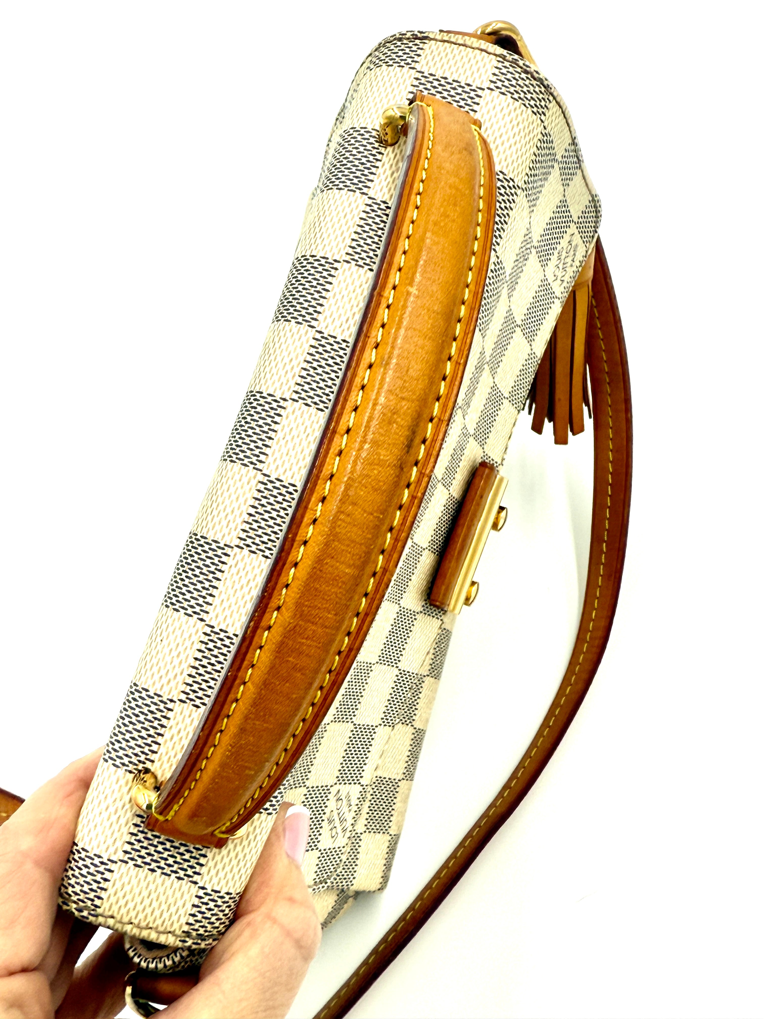 Pre-Owned Louis Vuitton Croisette Damier Azur Canvas Top Handle Bag with Crossbody Strap - Authenticated