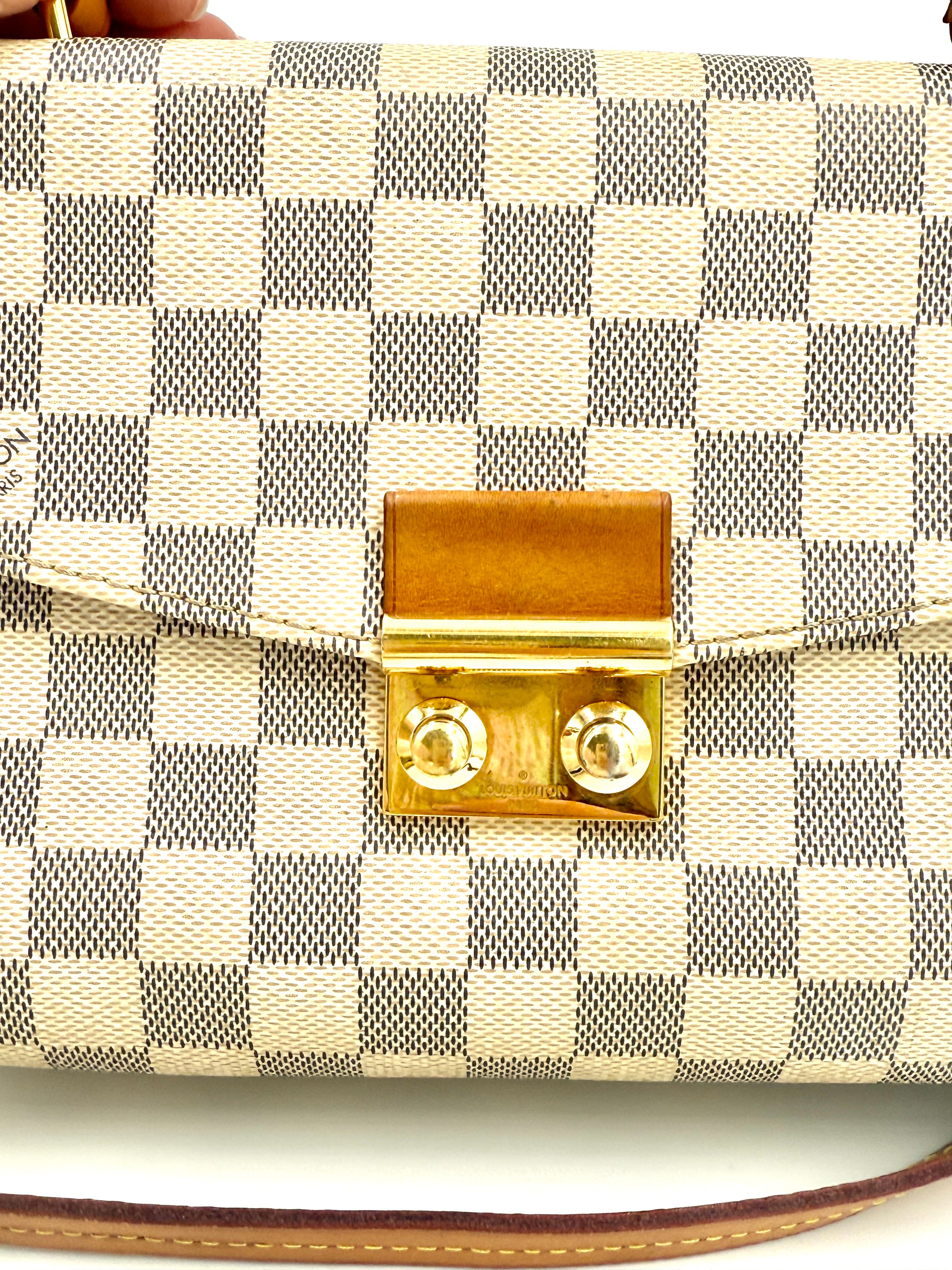 Pre-Owned Louis Vuitton Croisette Damier Azur Canvas Top Handle Bag with Crossbody Strap - Authenticated