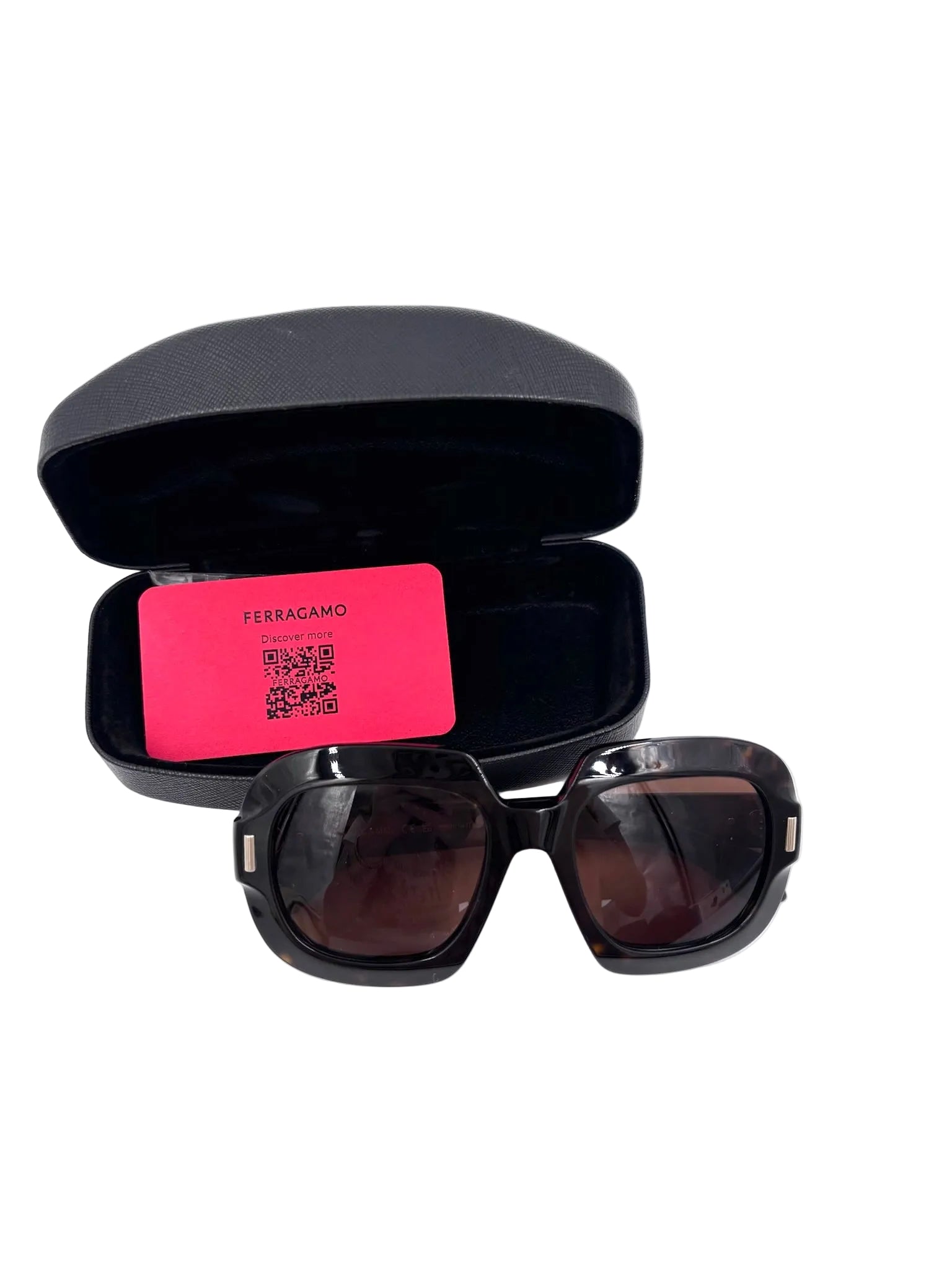 Salvatore Ferragamo Brown Tortoiseshell Oversized Sunglasses