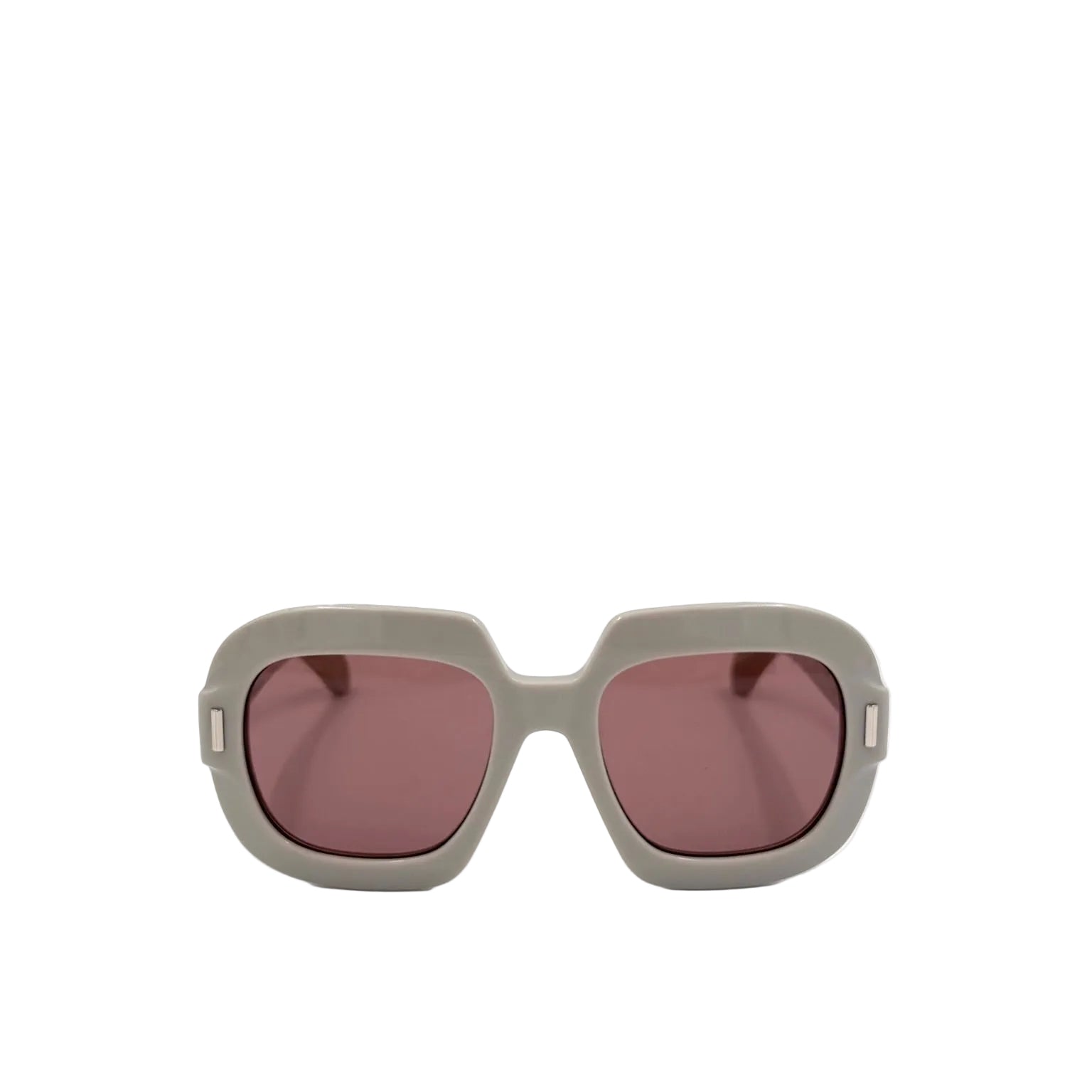Salvatore Ferragamo SF2068SE Greige Oversized Square Sunglasses Burgundy Lenses