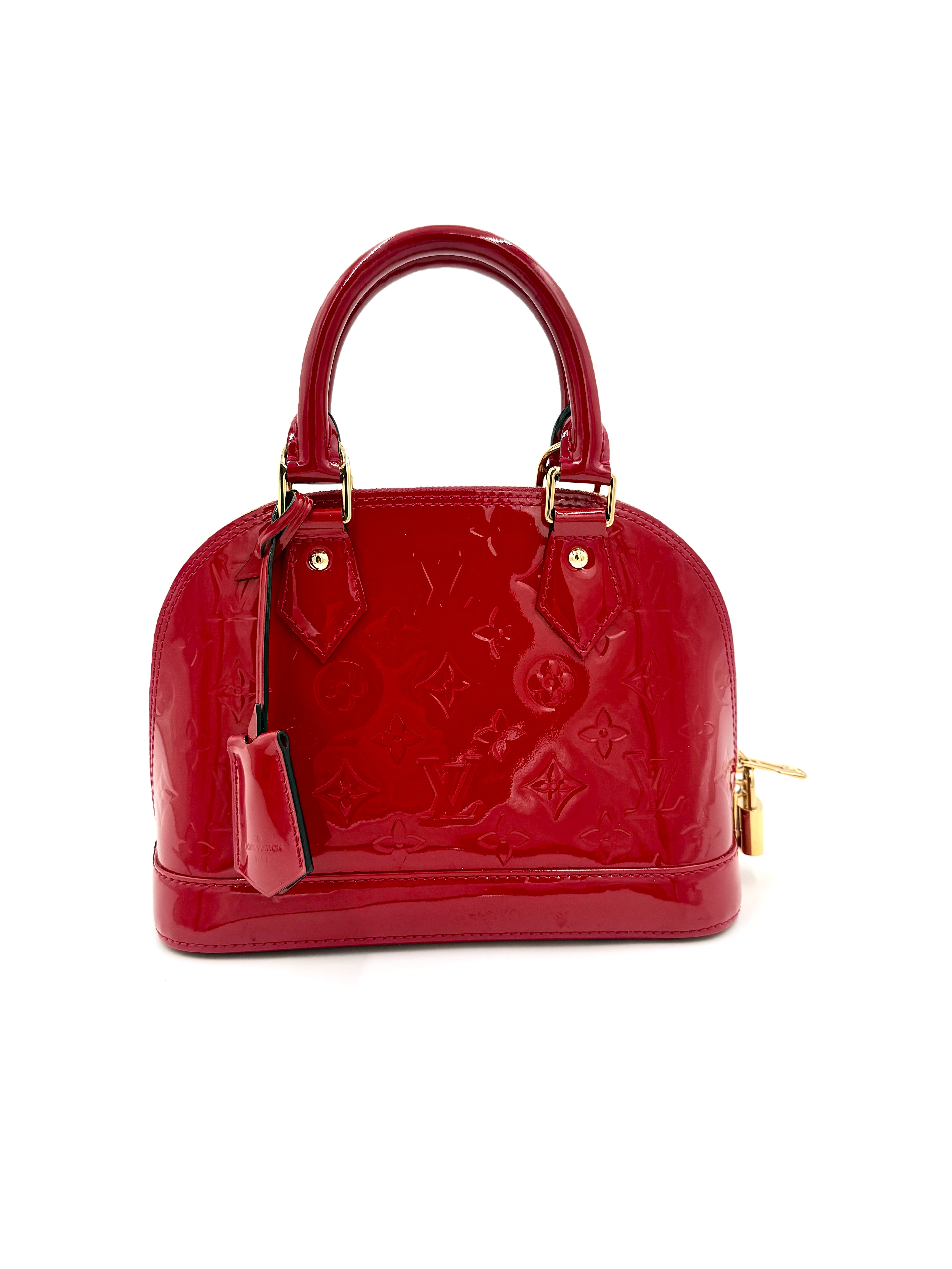 Pre-Owned Louis Vuitton Red Patent Vernis Leather Alma BB Bag - Authenticated