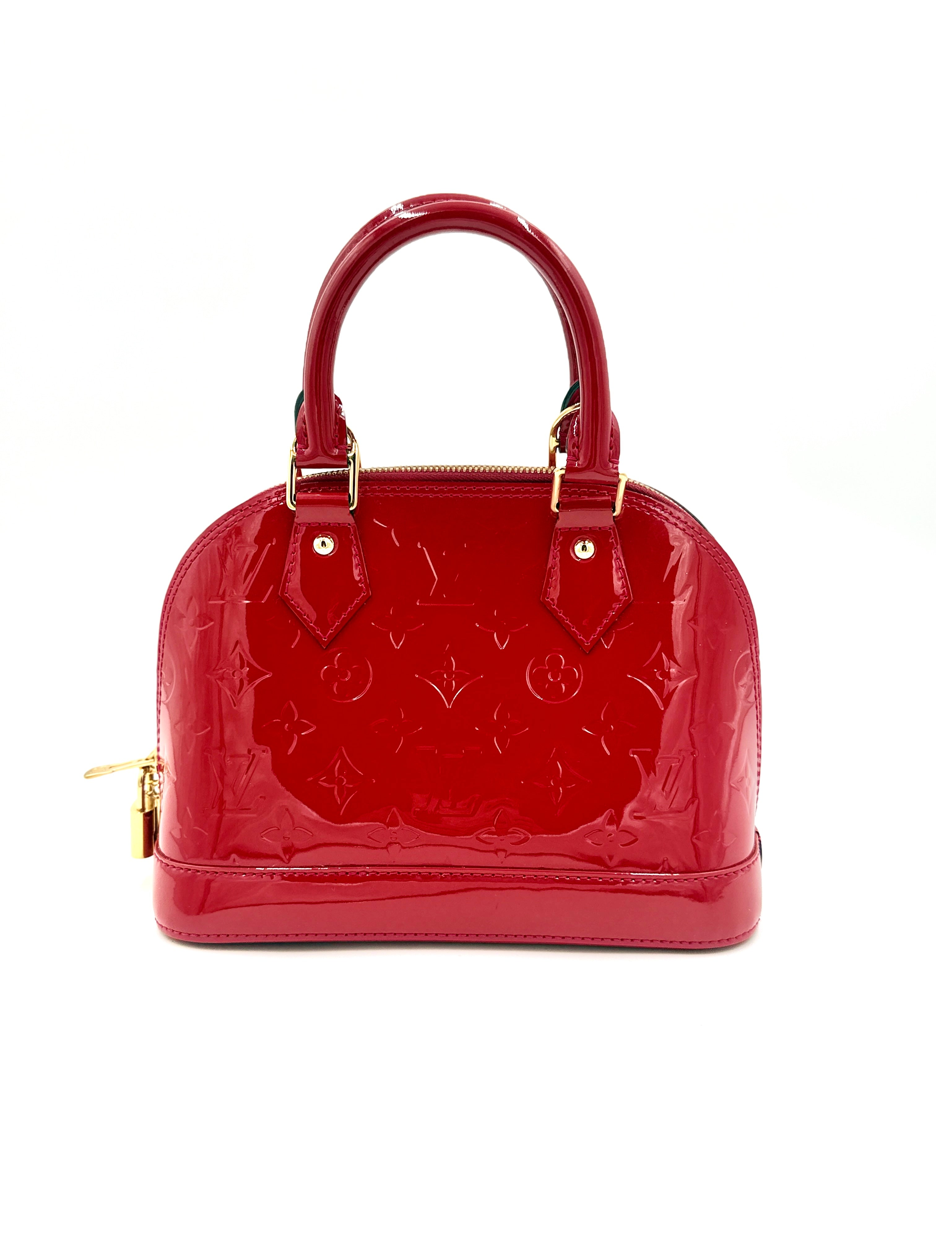 Pre-Owned Louis Vuitton Red Patent Vernis Leather Alma BB Bag - Authenticated