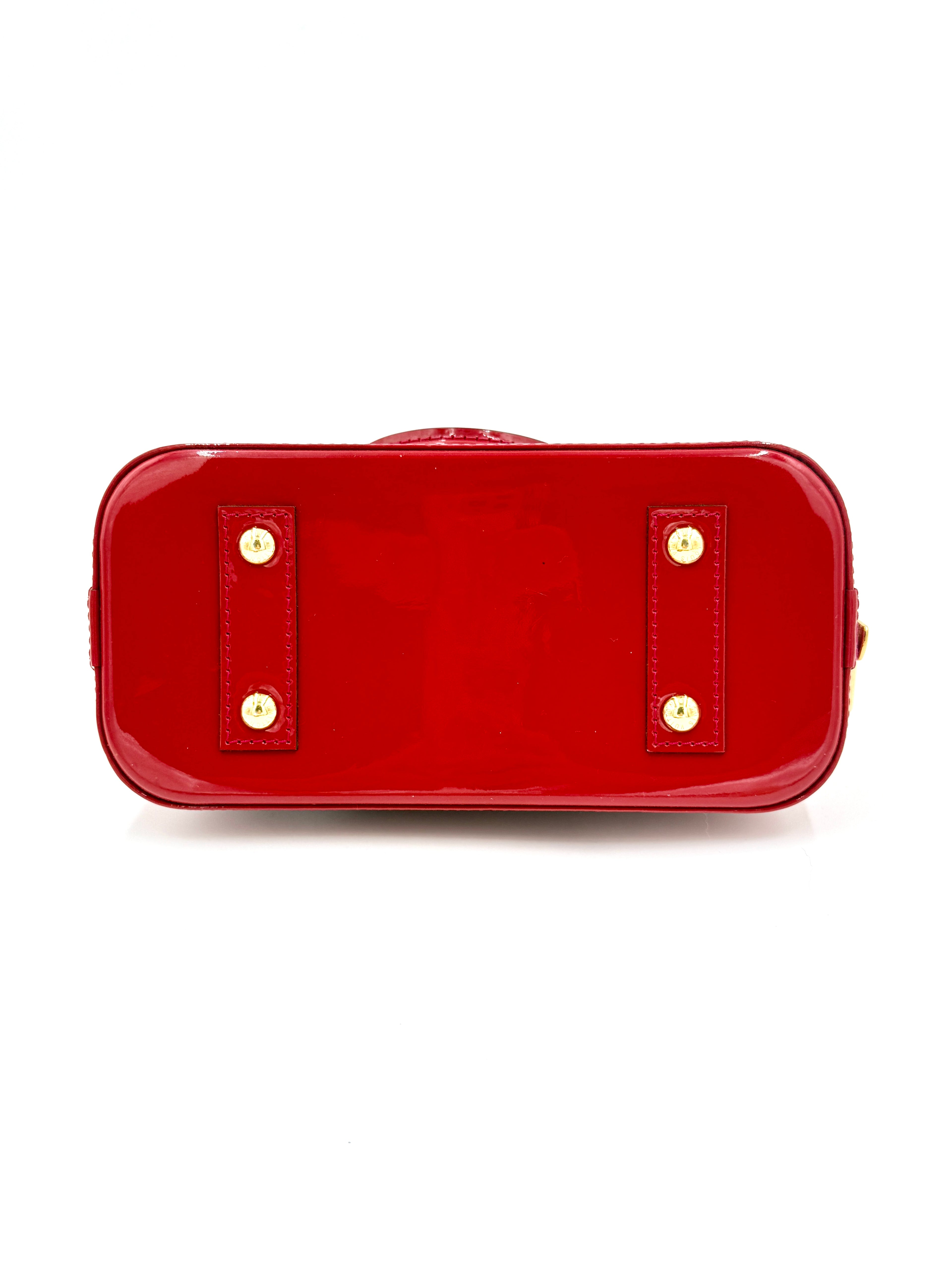 Pre-Owned Louis Vuitton Red Patent Vernis Leather Alma BB Bag - Authenticated