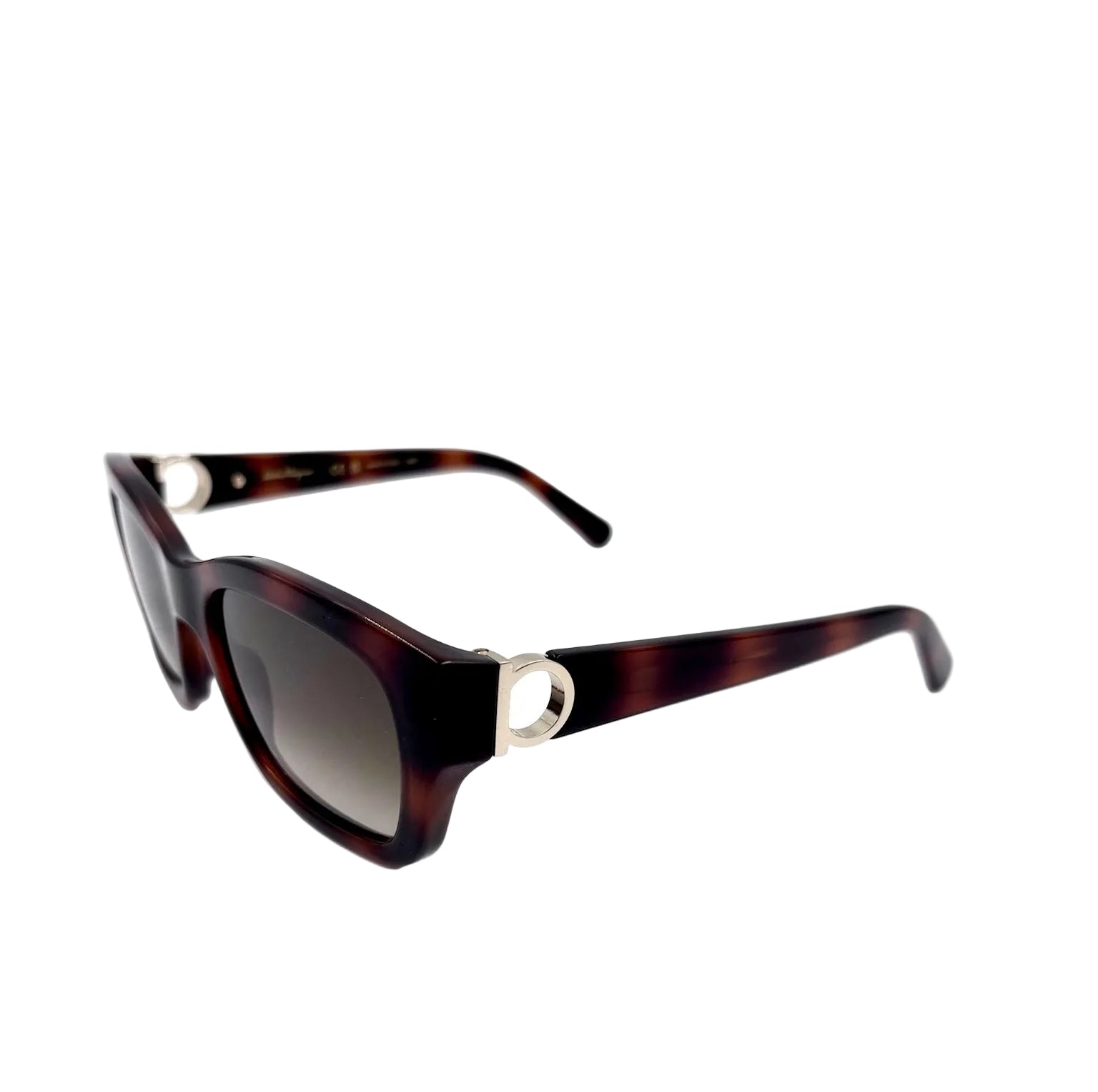 Salvatore Ferragamo SF1012S Dark Havana Tortoise Sunglasses with Silver Gancini Hardware