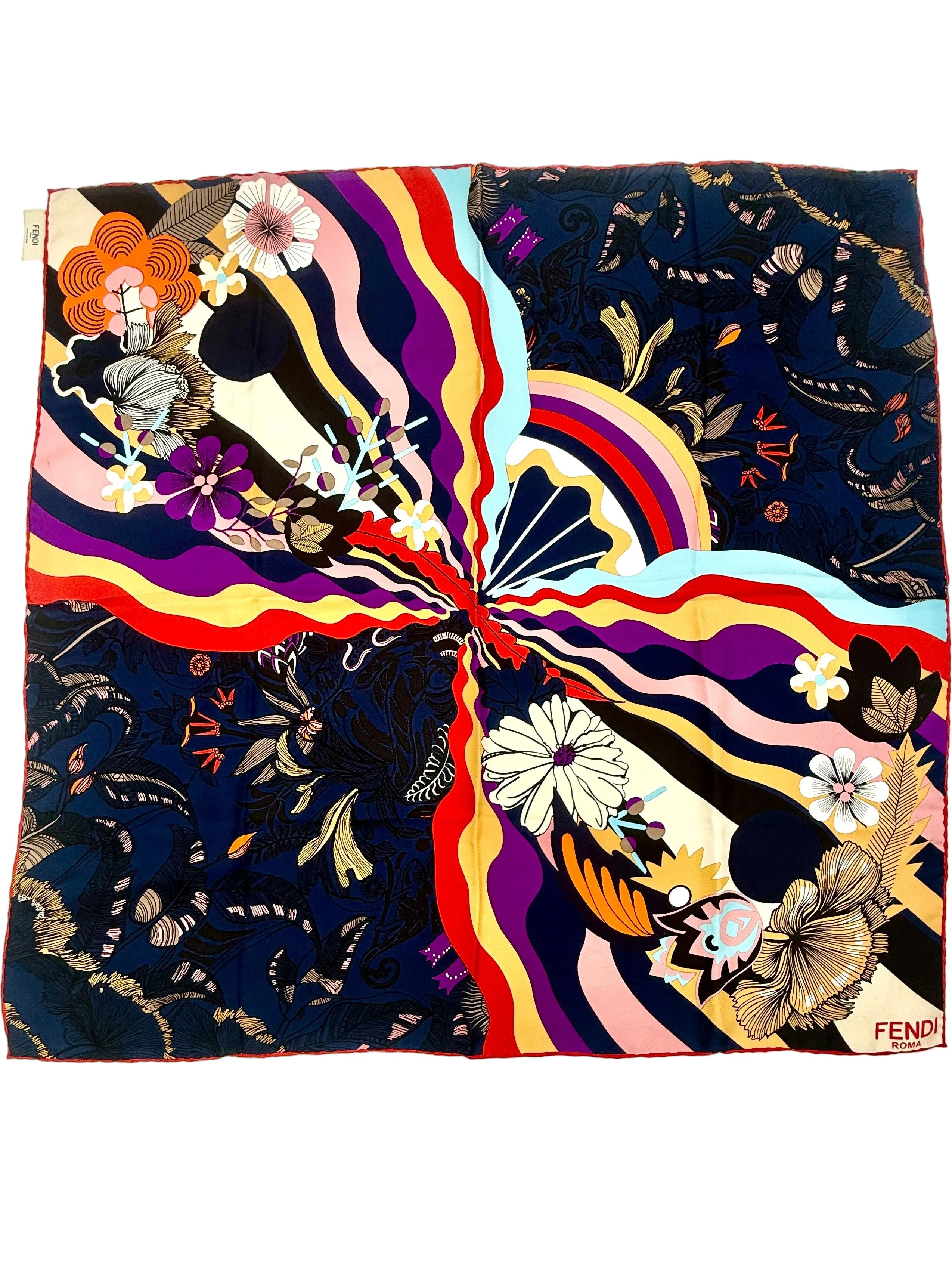 Pre-Owned Fendi Silk Scarf with Groovy Vibes
