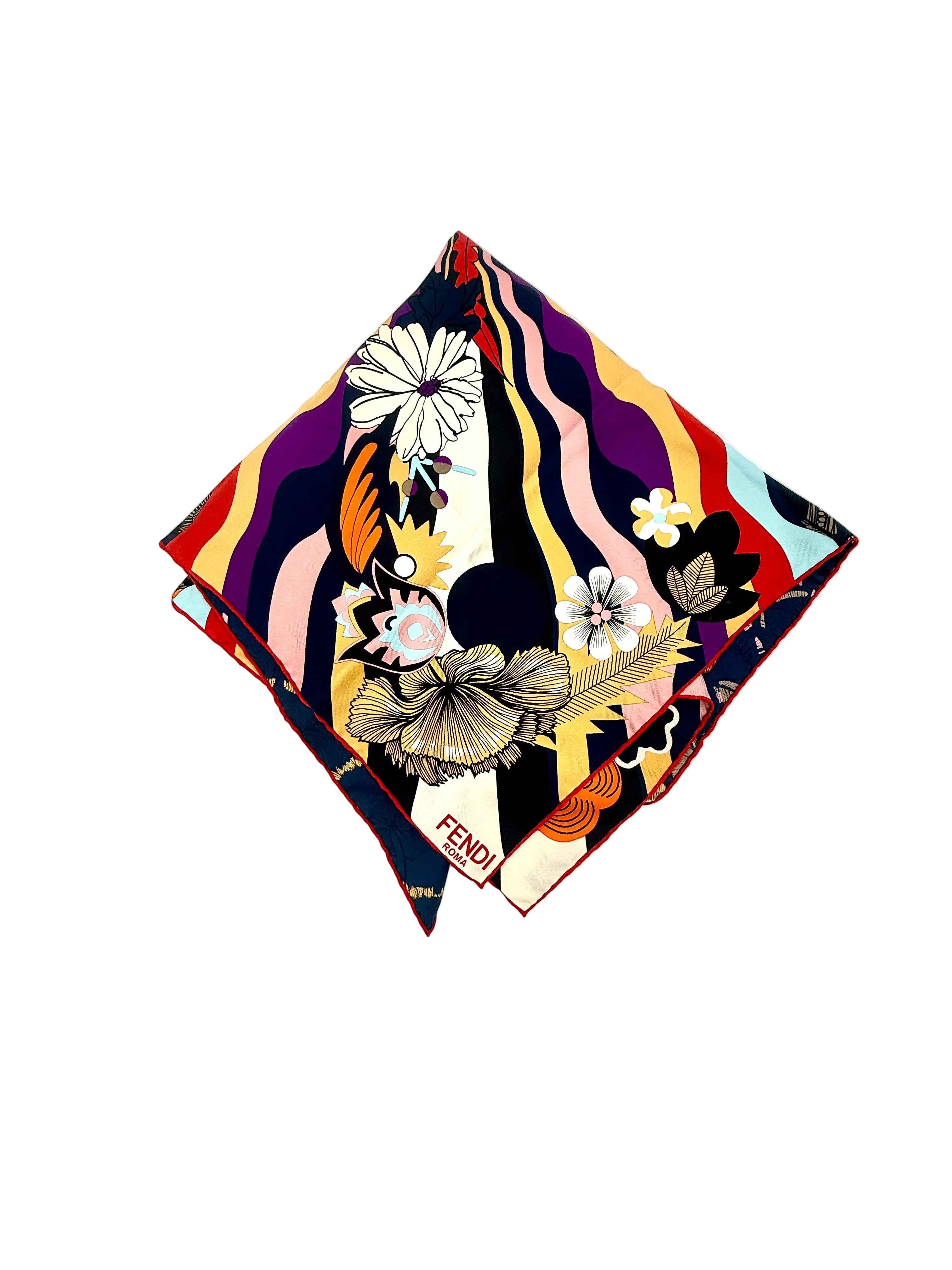 Pre-Owned Fendi Silk Scarf with Groovy Vibes