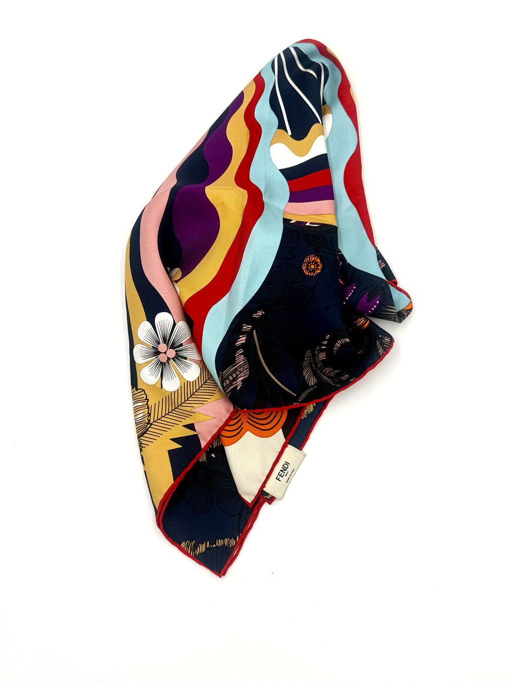 Pre-Owned Fendi Silk Scarf with Groovy Vibes