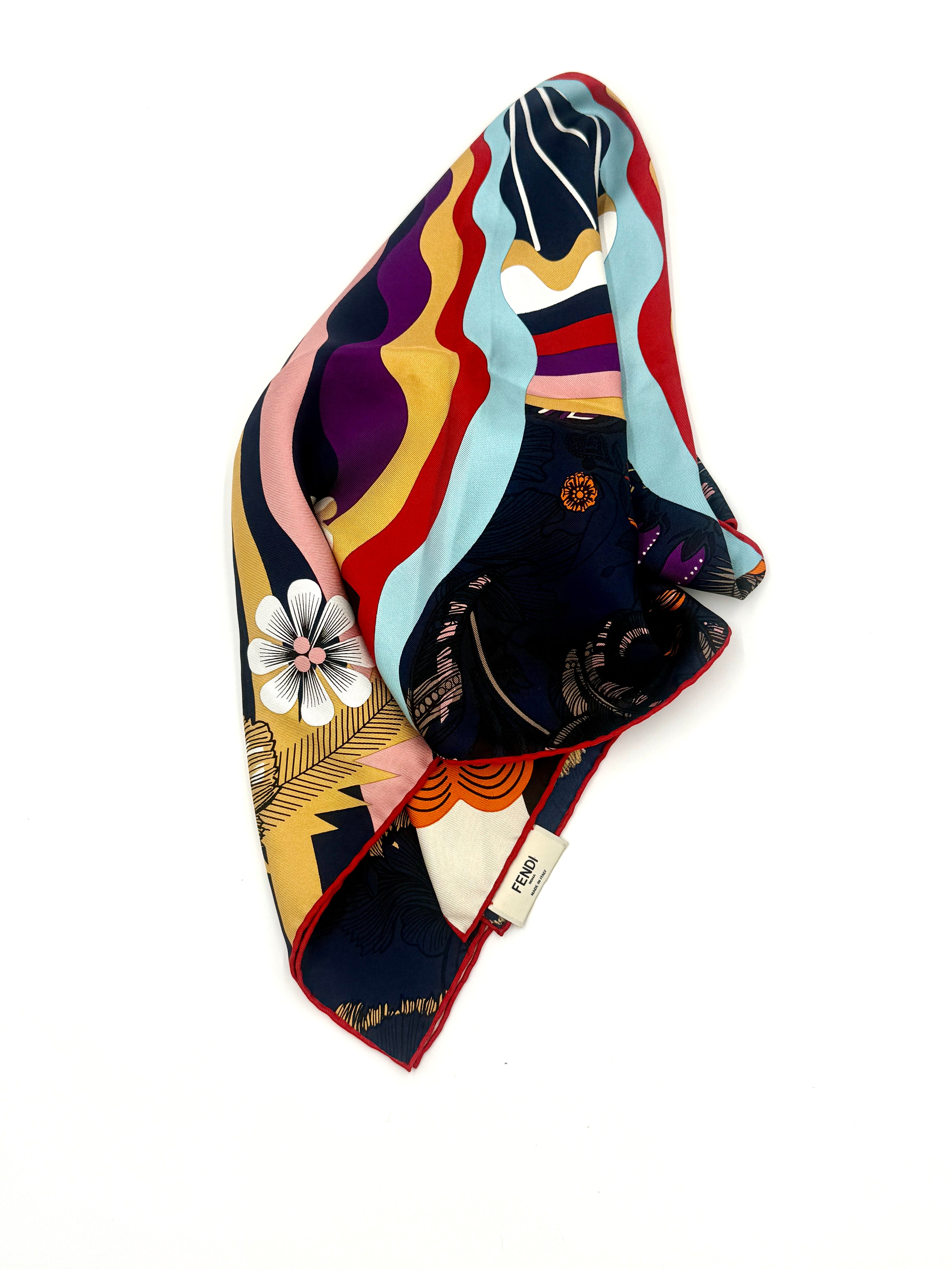 Pre-Owned Fendi Silk Scarf with Groovy Vibes