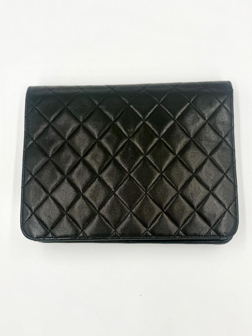 Pre-Owned Chanel Vintage Matelasse Single Flap Chain Shoulder Bag  Black Lambskin with Gold Hardware - Authenticated