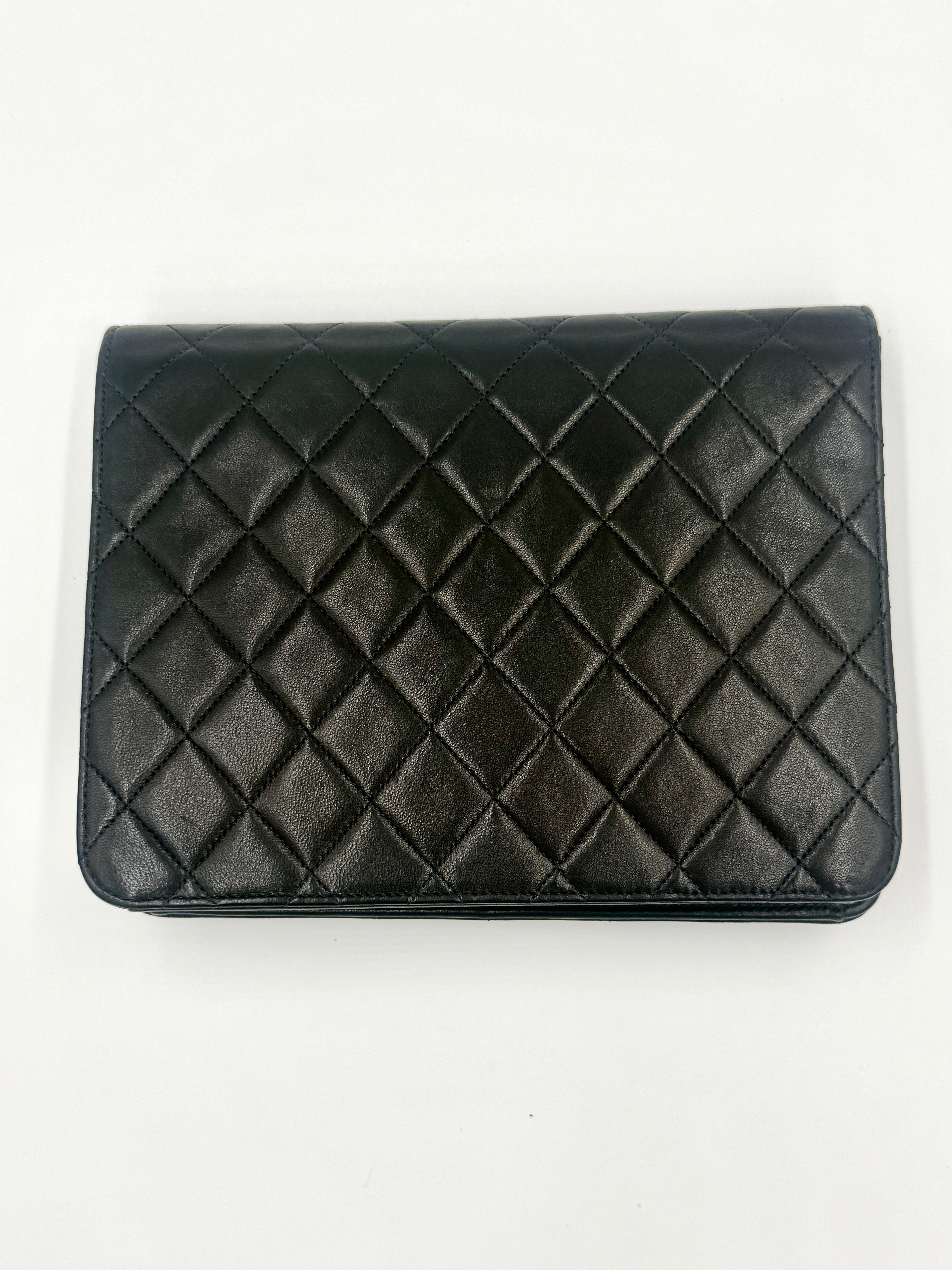 Pre-Owned Chanel Vintage Matelasse Single Flap Chain Shoulder Bag  Black Lambskin with Gold Hardware - Authenticated
