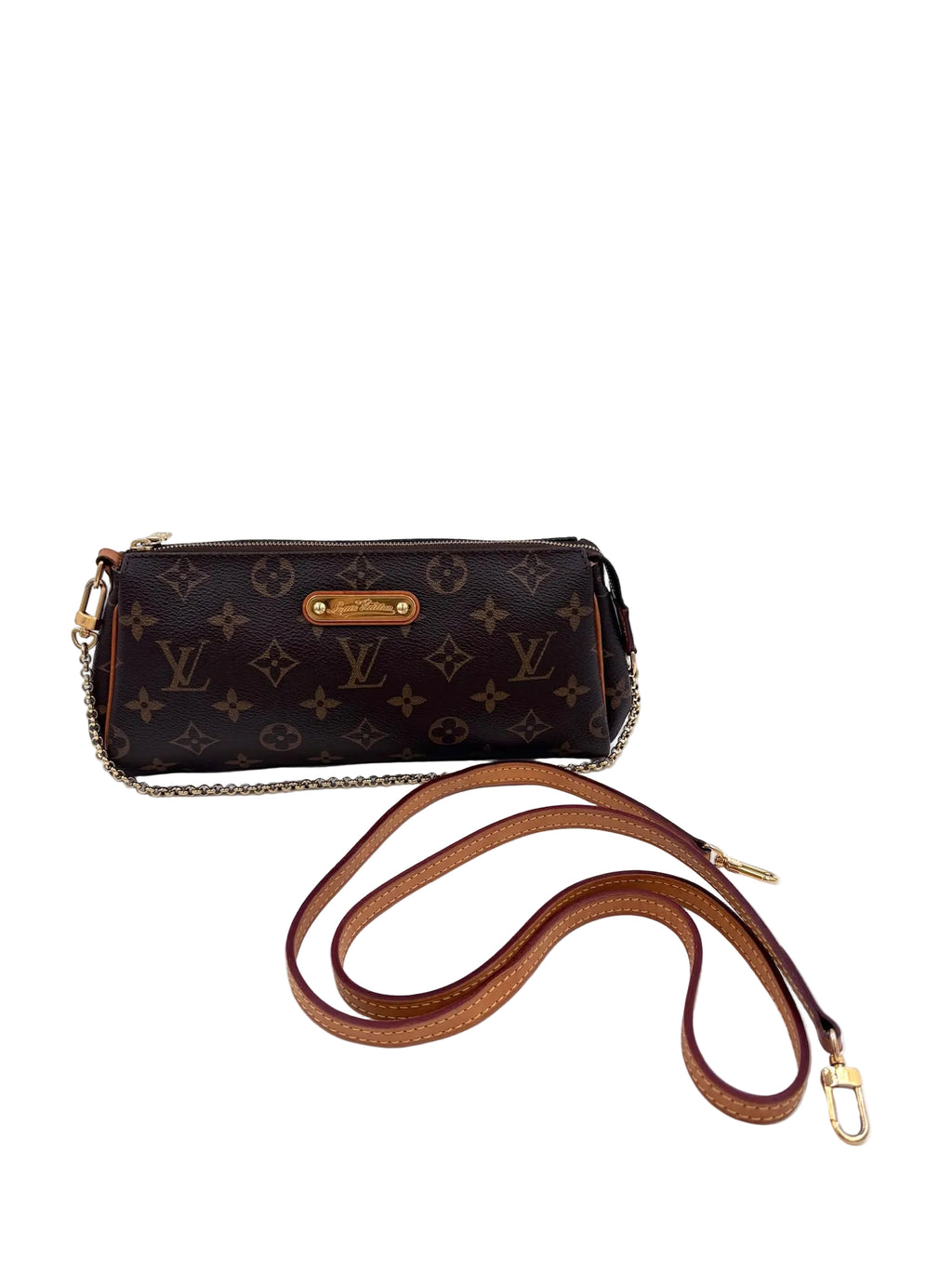 Pre-owned Louis Vuitton Monogram Eva Clutch with Chain and Crossbody Strap - Authenticated