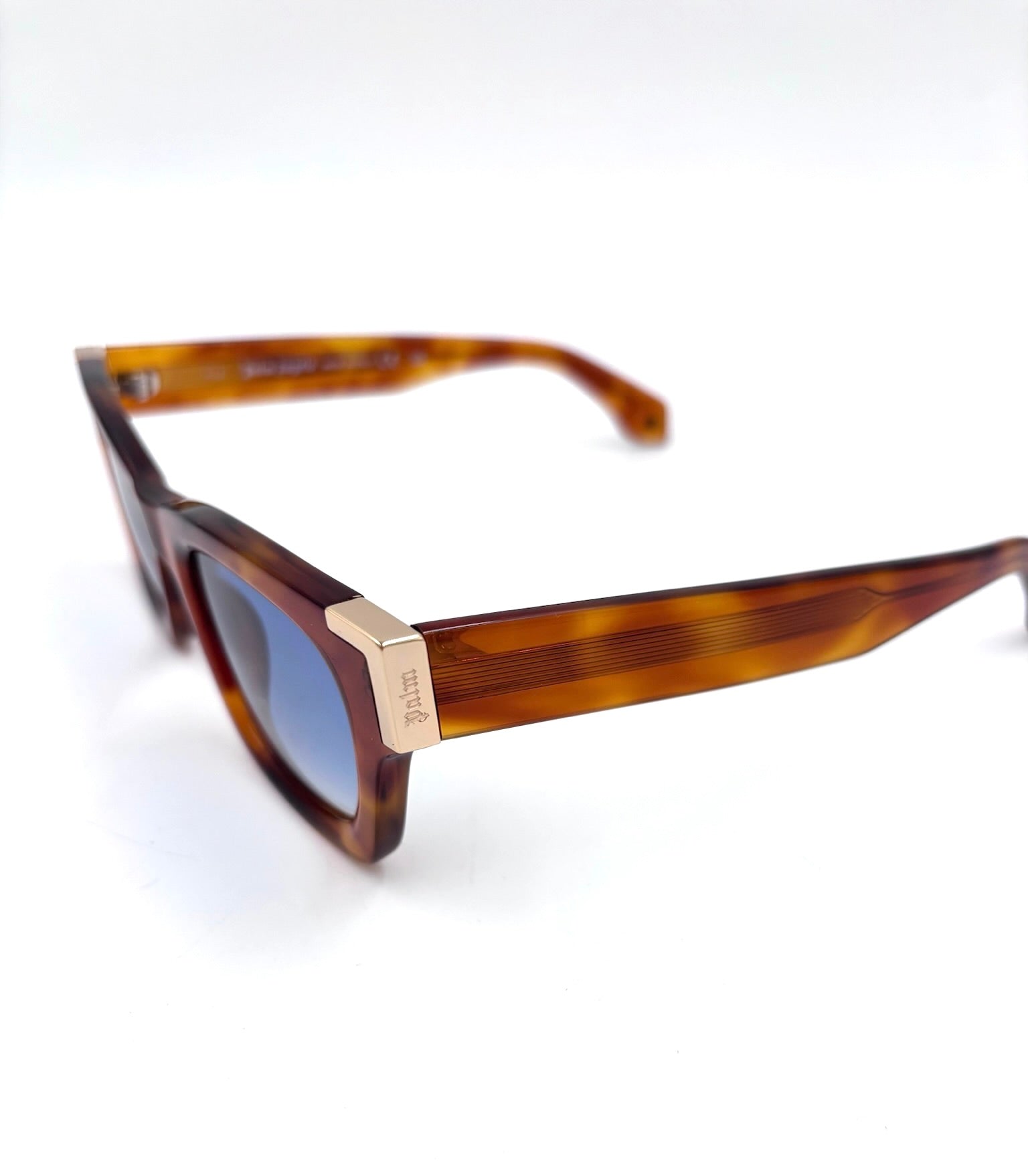 Palm Angels Westport Tortoiseshell Sunglasses with Blue Gradient Lenses