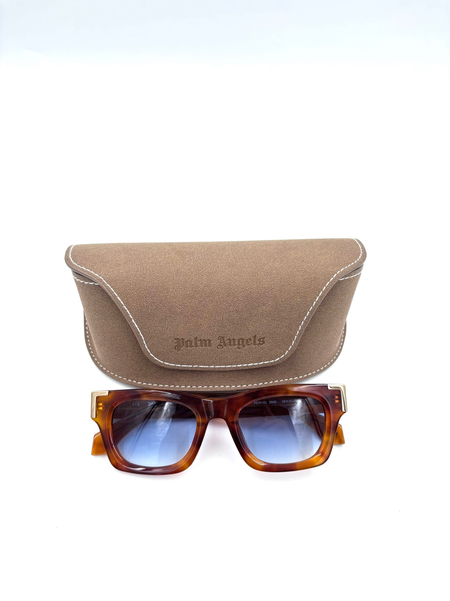Palm Angels Westport Tortoiseshell Sunglasses with Blue Gradient Lenses