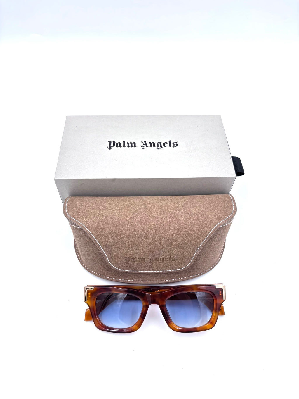 Palm Angels Westport Tortoiseshell Sunglasses with Blue Gradient Lenses