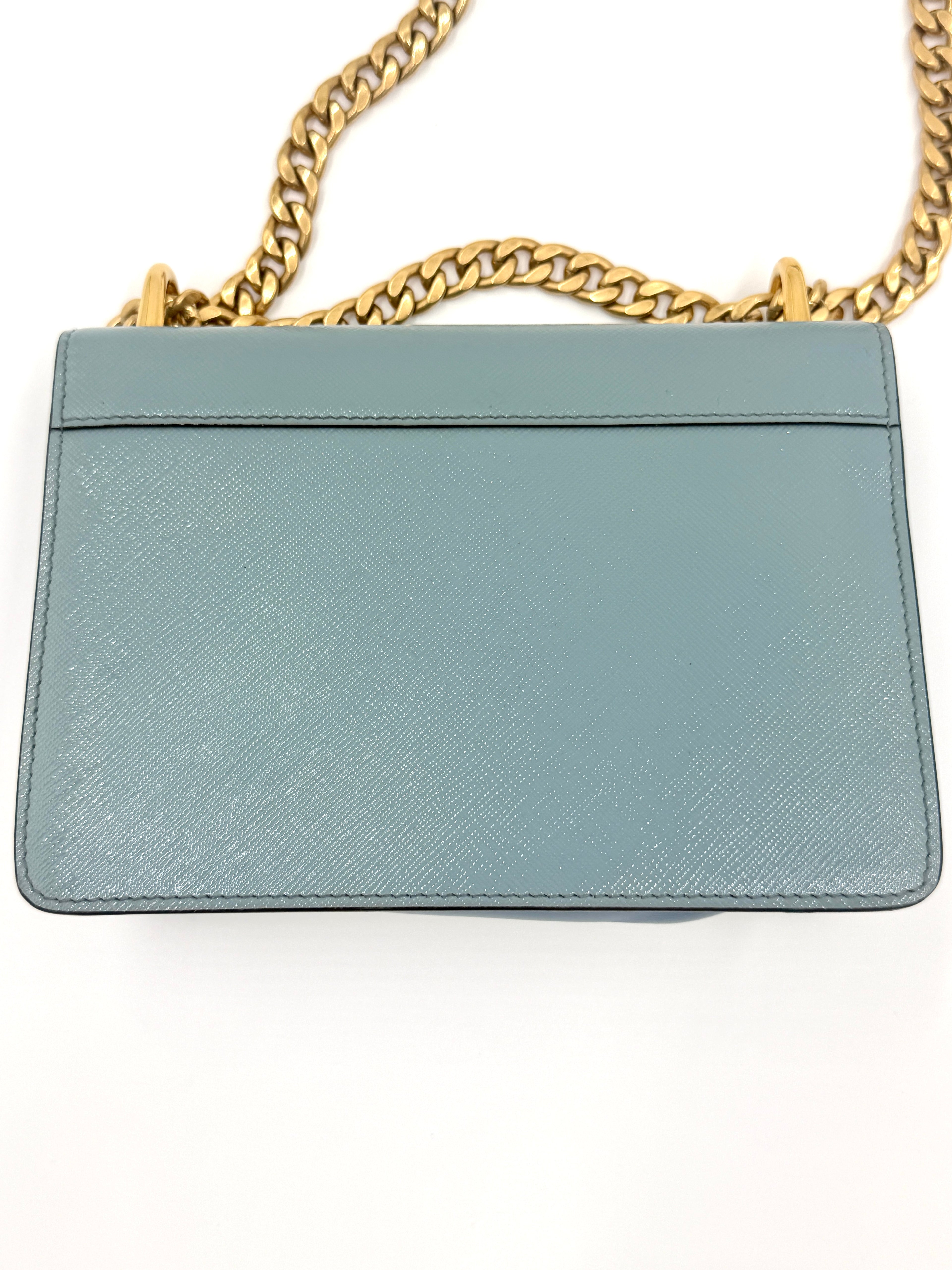 Pre-Owned Prada Blue Saffiano Leather Crossbody Shoulder Bag - Authenticated