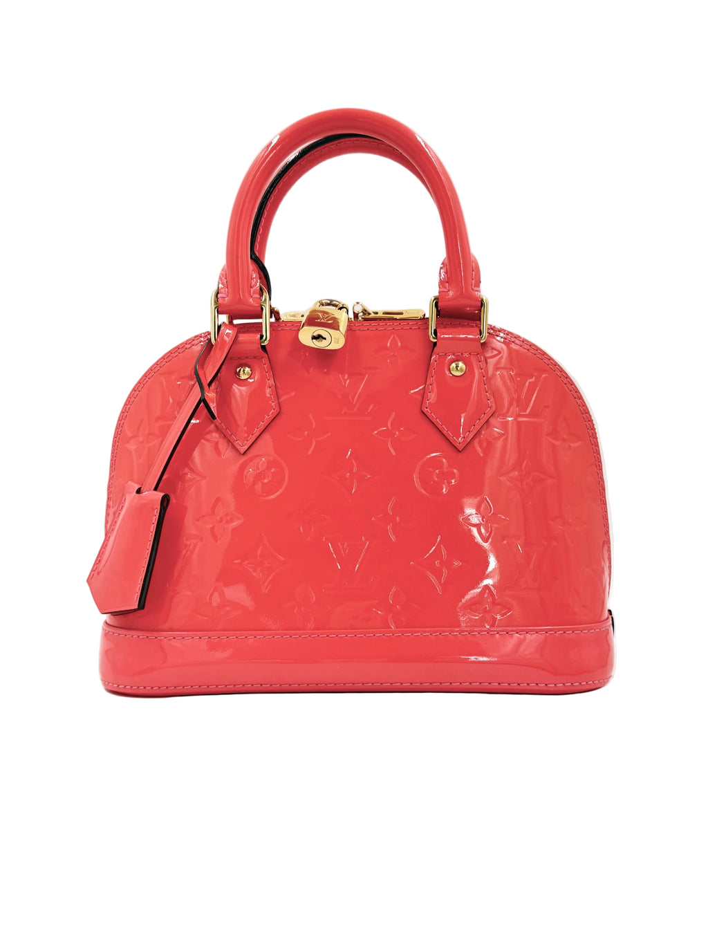 Pre-owned Louis Vuitton Alma BB Coral Vernis Patent Leather - Authenticated