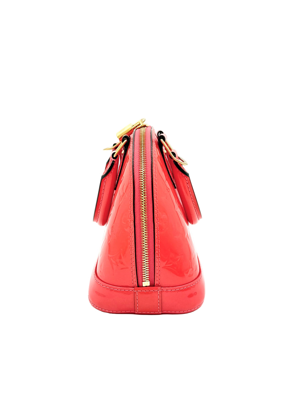 Pre-owned Louis Vuitton Alma BB Coral Vernis Patent Leather - Authenticated