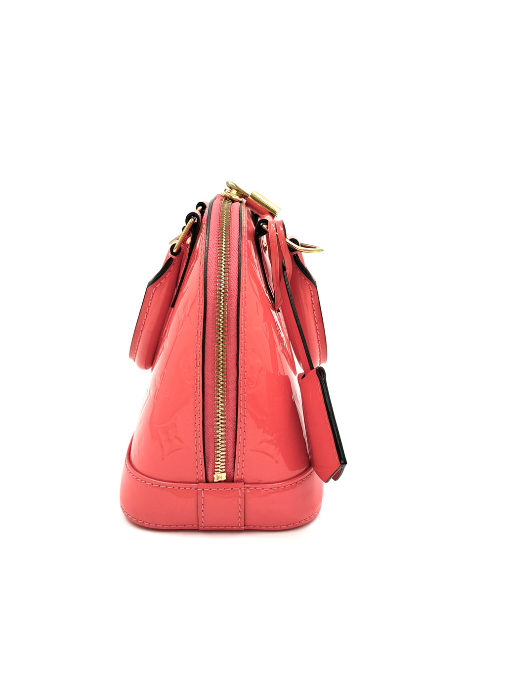 Pre-owned Louis Vuitton Alma BB Coral Vernis Patent Leather - Authenticated