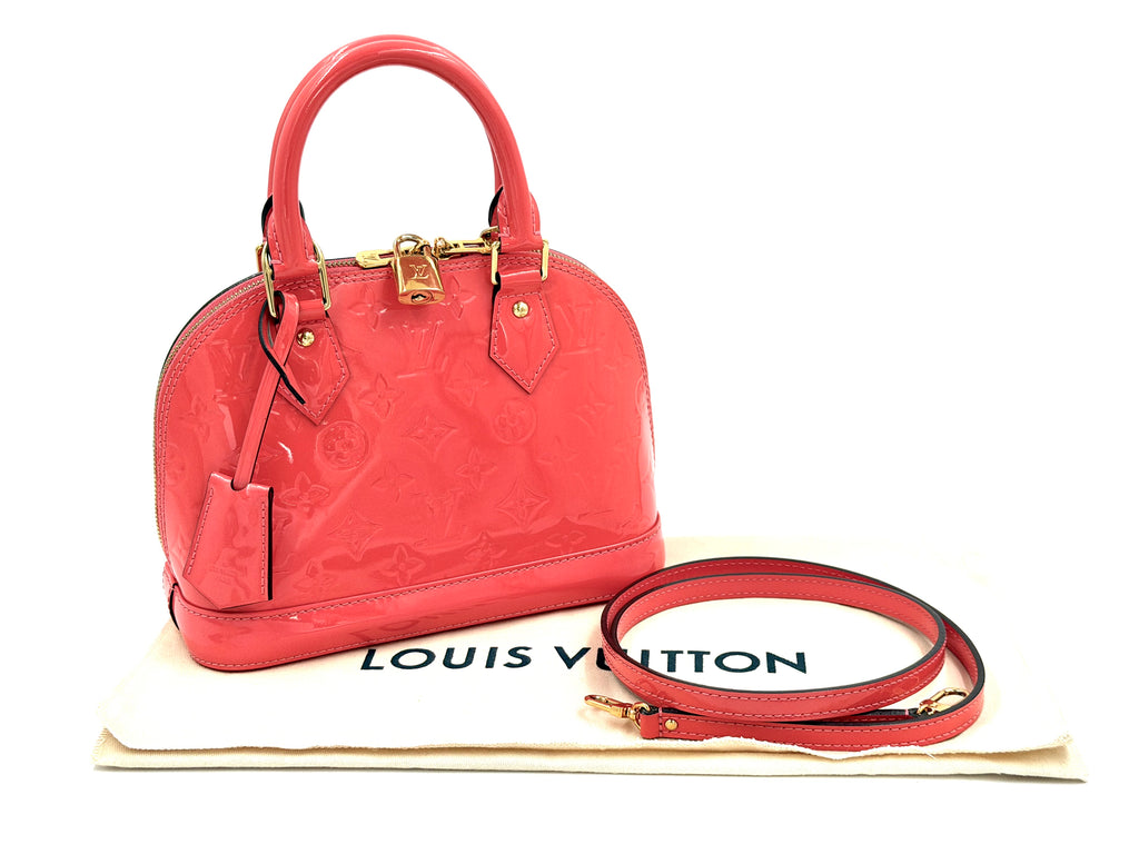 Pre-owned Louis Vuitton Alma BB Coral Vernis Patent Leather - Authenticated