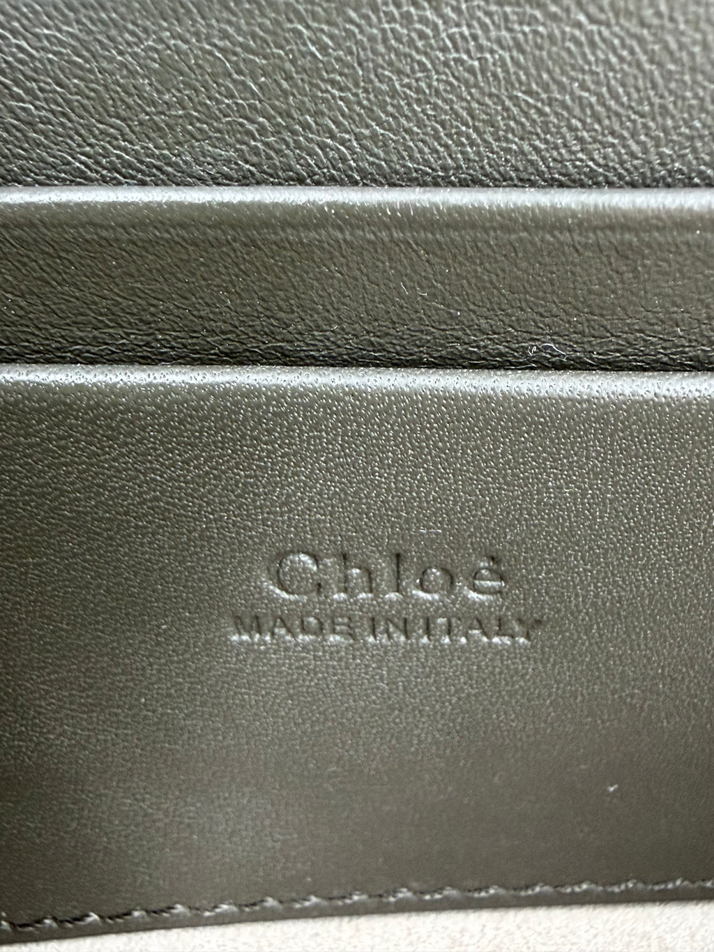 Pre-owned Chloe Faye Crossbody Wallet Olive Suede and Leather Mixed Metal Hardware - Authenticated