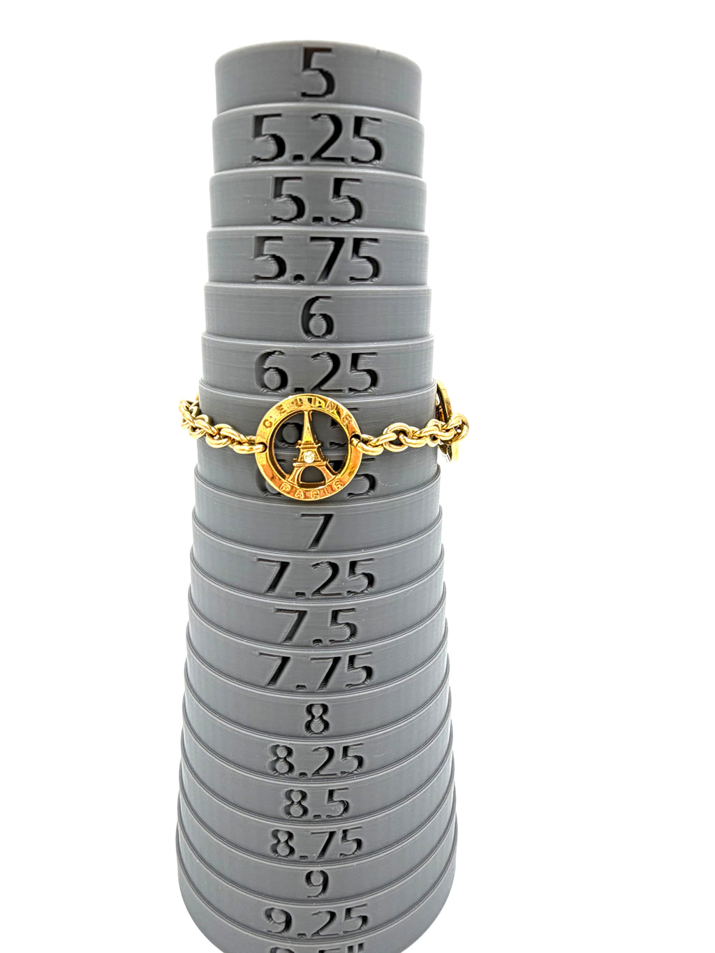Pre-owned Celine Gold-tone Triomphe and Eiffel Tower Charm Bracelet