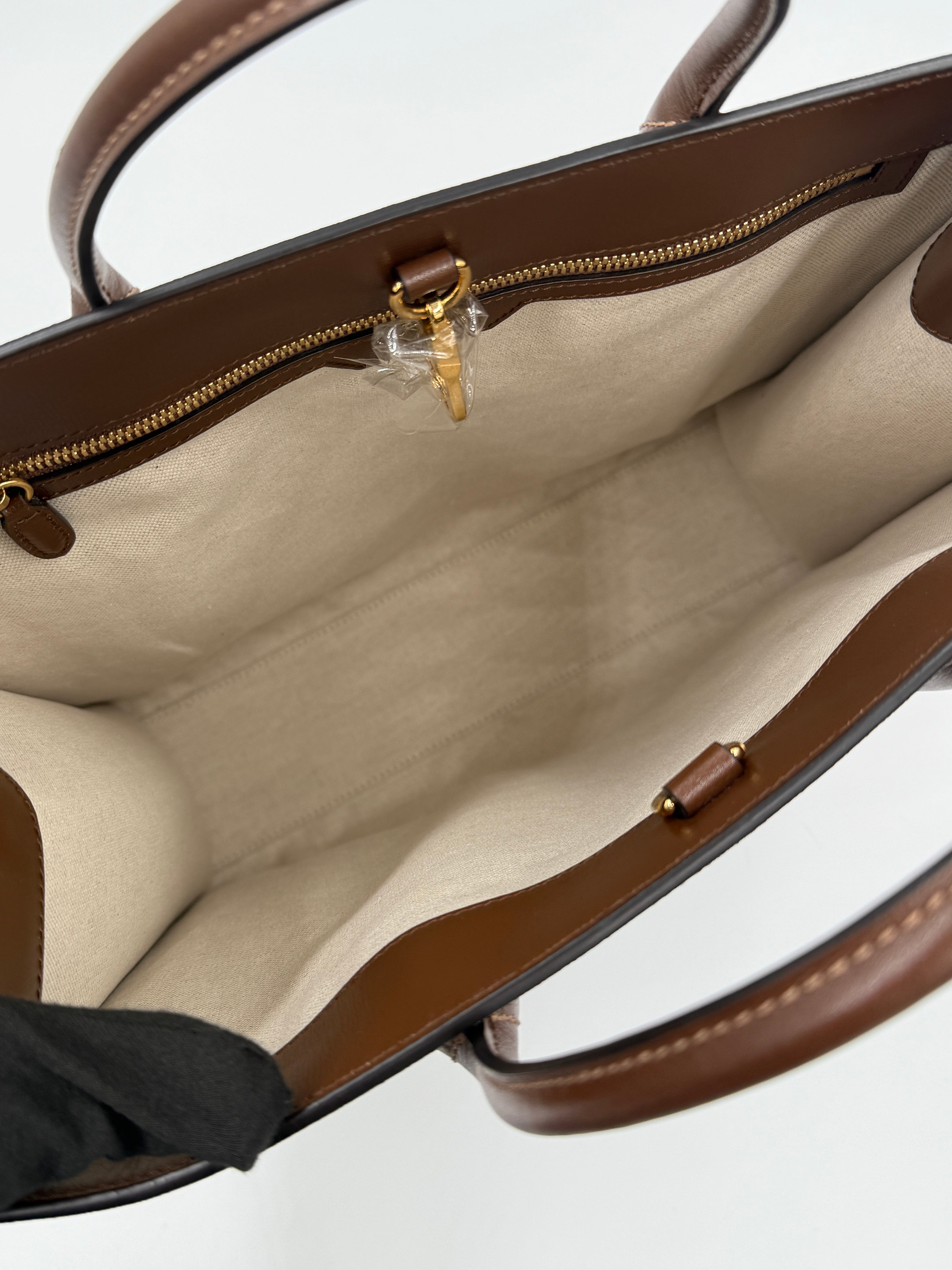 Pre-Owned GUCCI Brown GG Supreme Canvas Interlocking GG Tote Medium - Authenticated