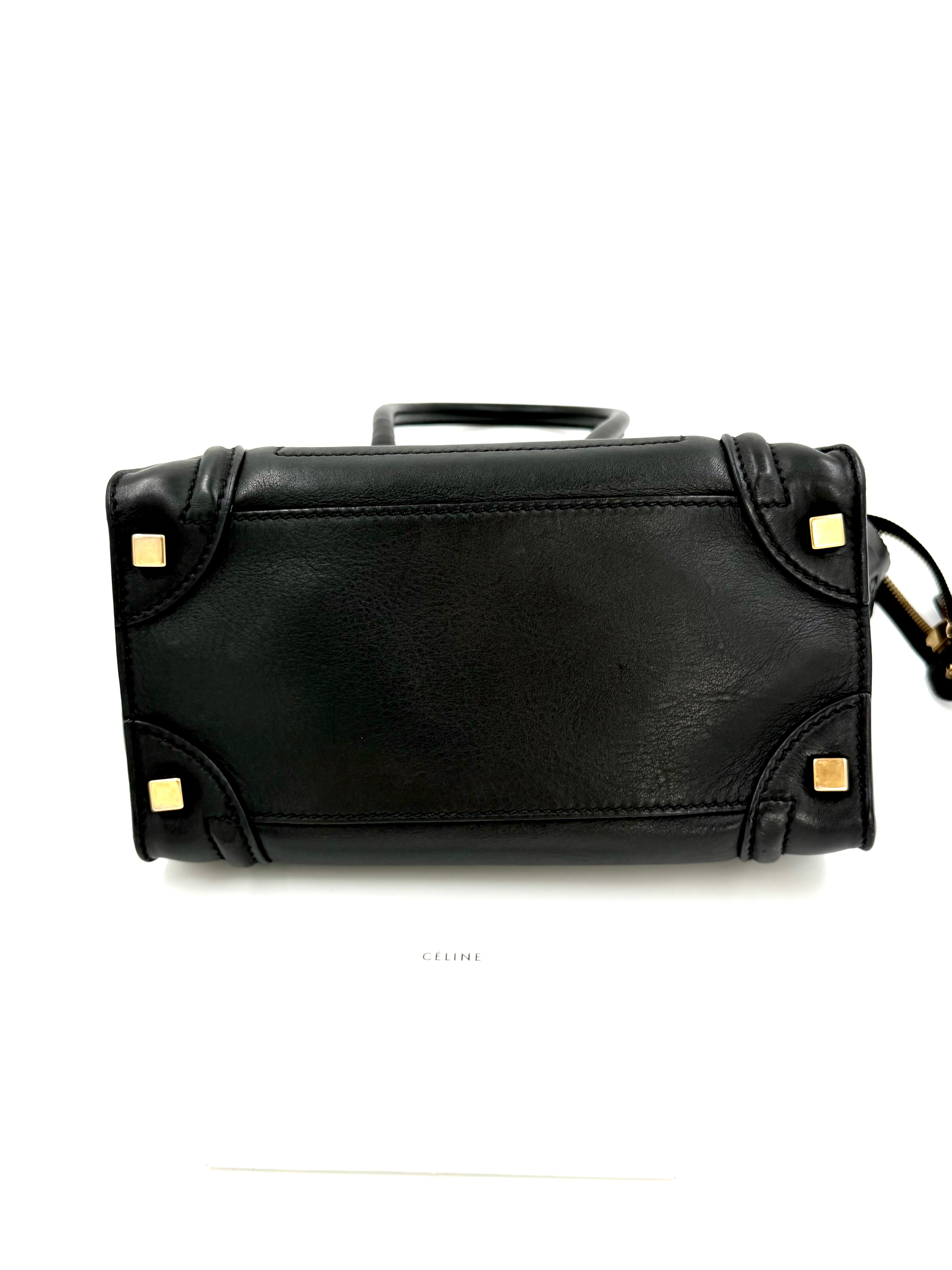 Pre-owned Celine Black Micro Luggage - Authenticated