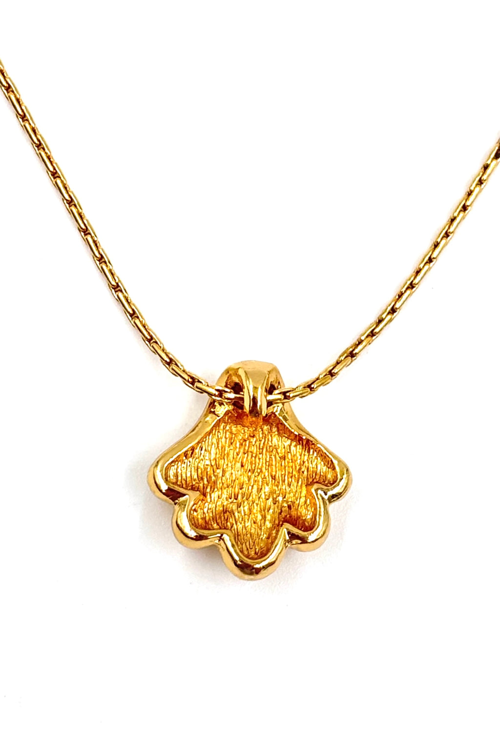 Pre-owned Dior Shell Necklace Gold Tone with Crystals - Authenticated