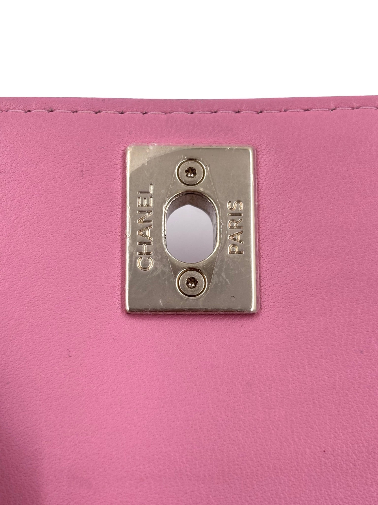 Pre-owned Chanel Pink Lambskin Mini Trendy CC Clutch with Chain - Authenticated