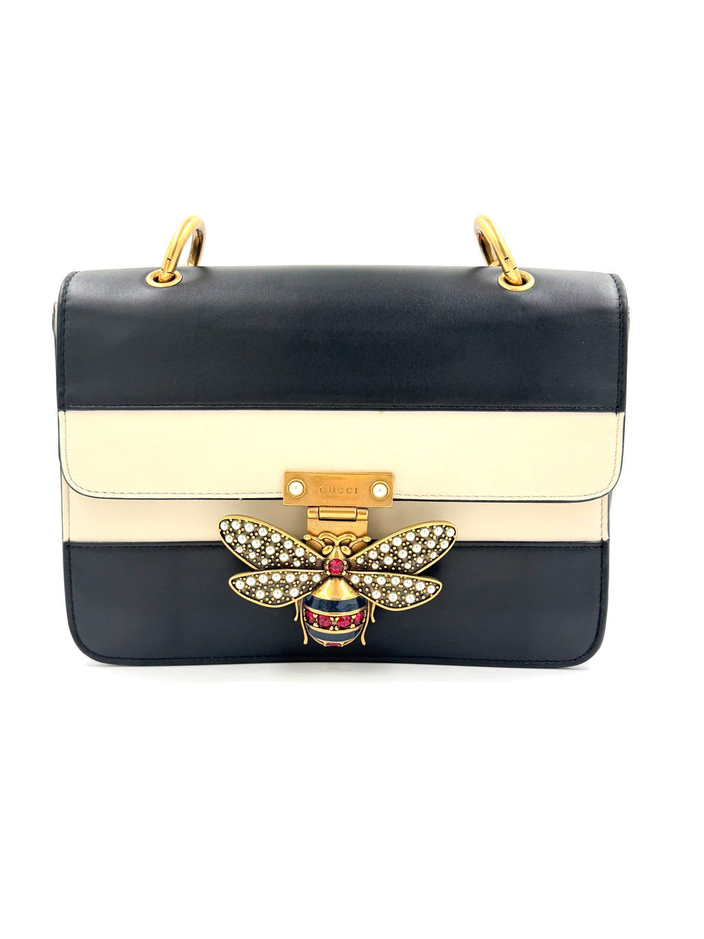 Pre-owned Gucci Calfskin Sylvie Web Queen Margaret Bag - Authenticated