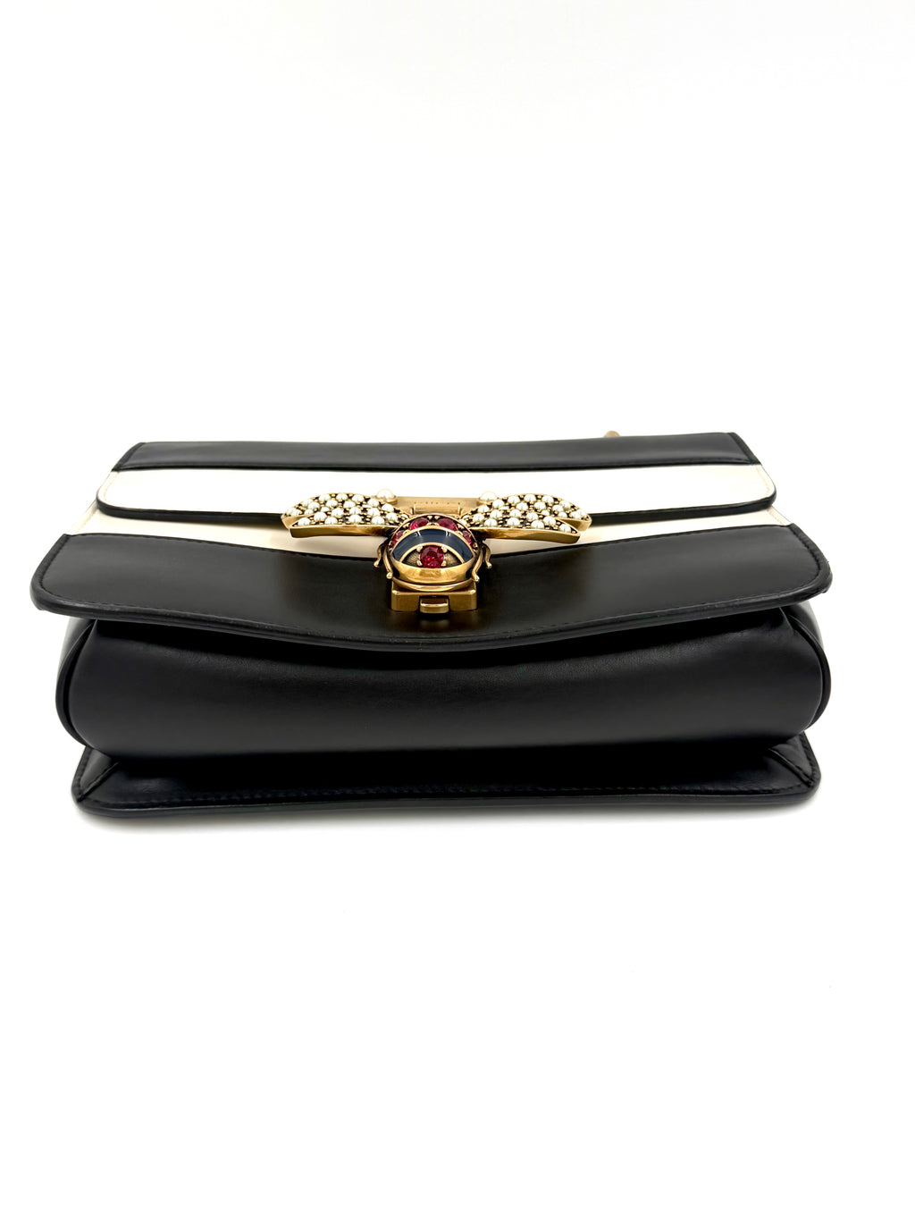 Pre-owned Gucci Calfskin Sylvie Web Queen Margaret Bag - Authenticated