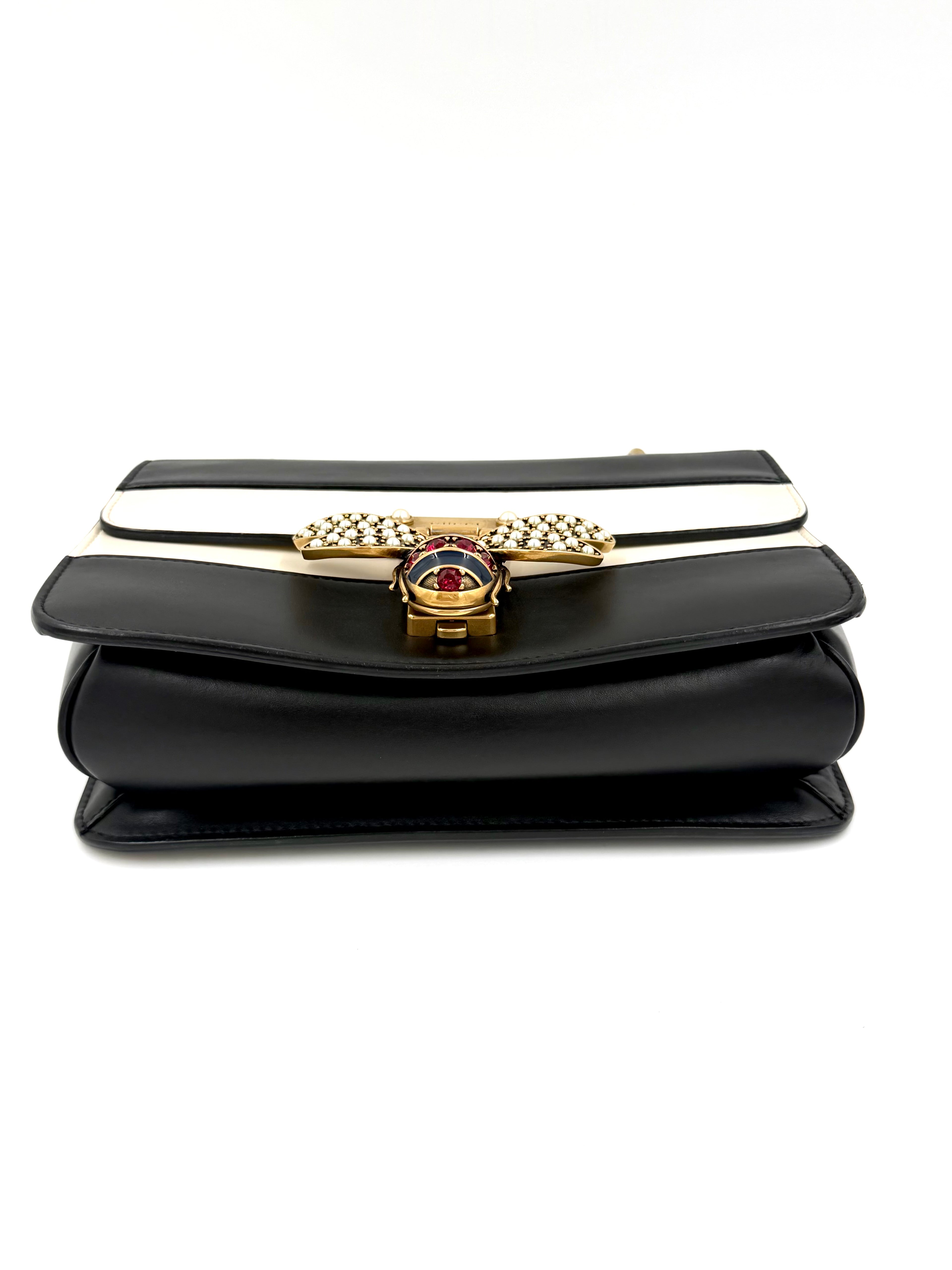 Pre-owned Gucci Calfskin Sylvie Web Queen Margaret Bag - Authenticated