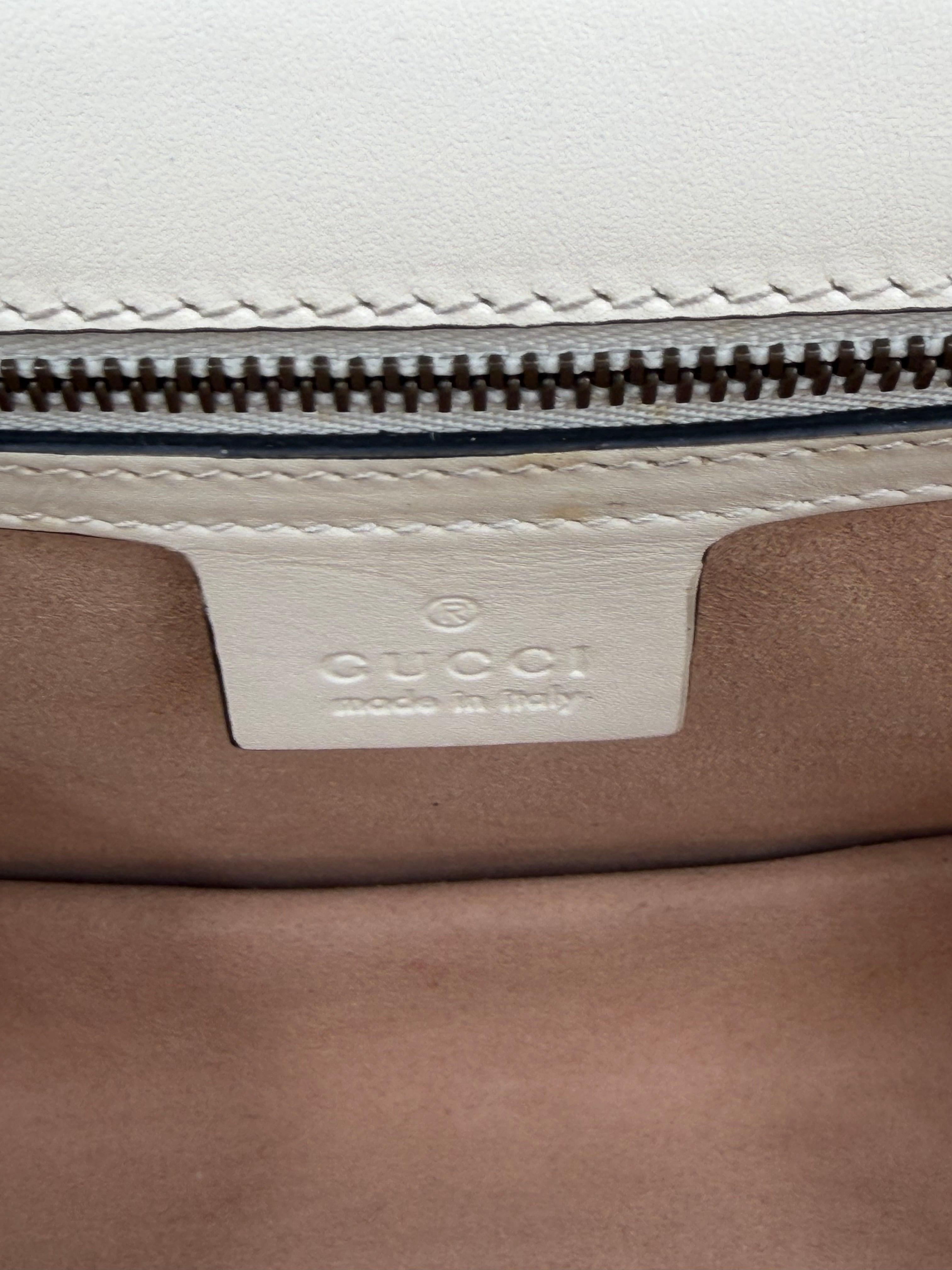 Pre-owned Gucci Calfskin Sylvie Web Queen Margaret Bag - Authenticated